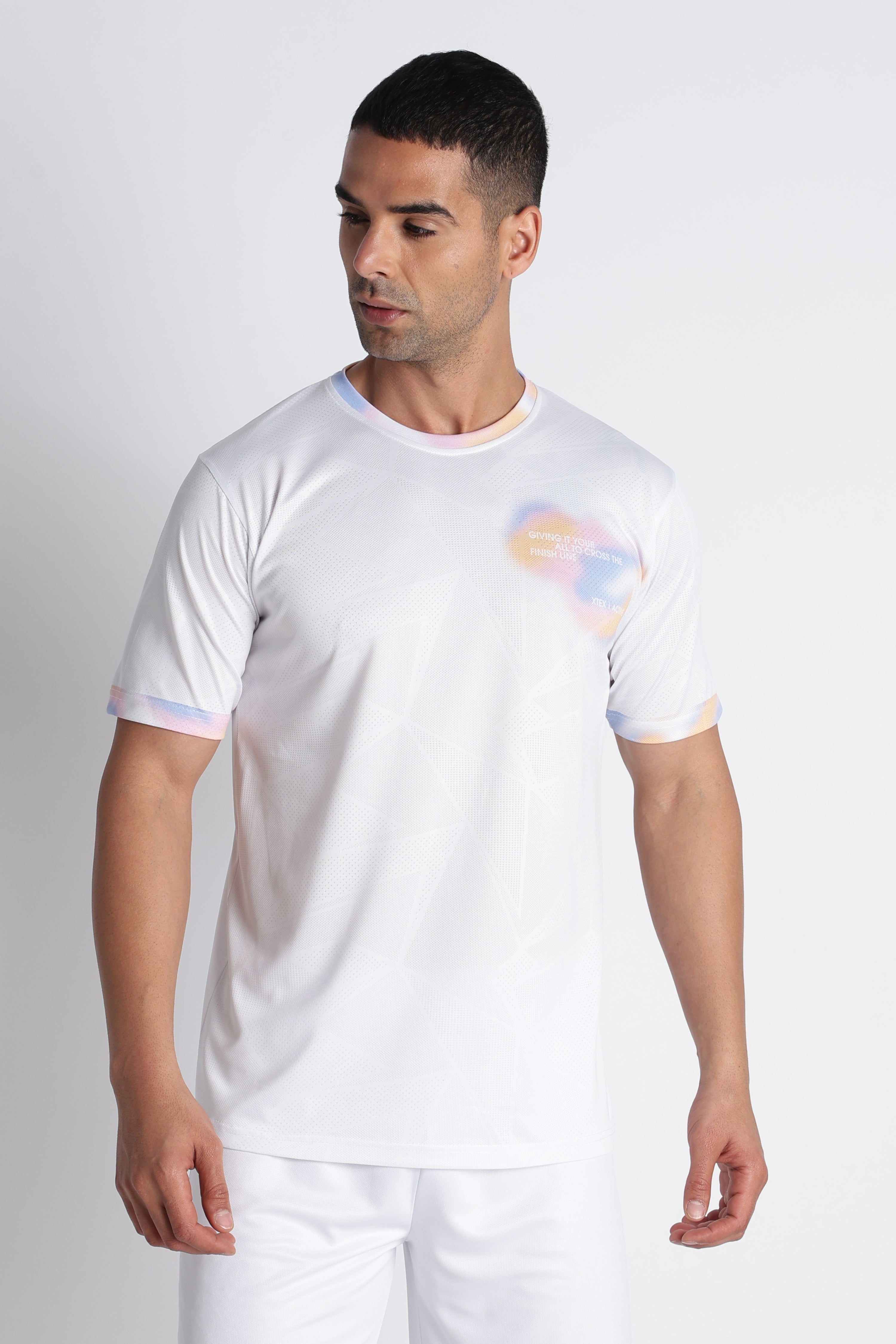 Men’s XTEX Active Performance Tee | Pastel Graphic Print Fitness Jersey