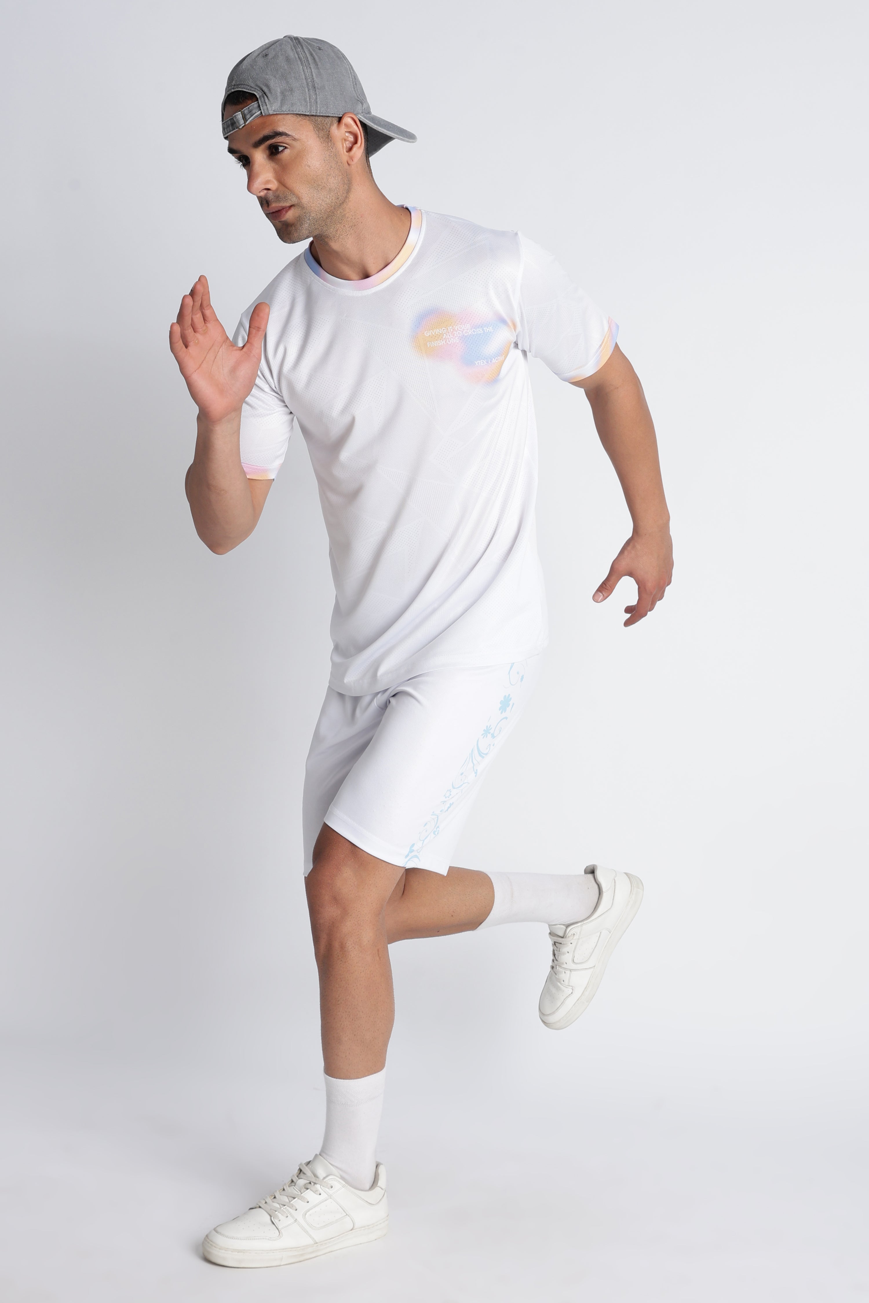 Men’s XTEX Active Performance Tee | Pastel Graphic Print Fitness Jersey