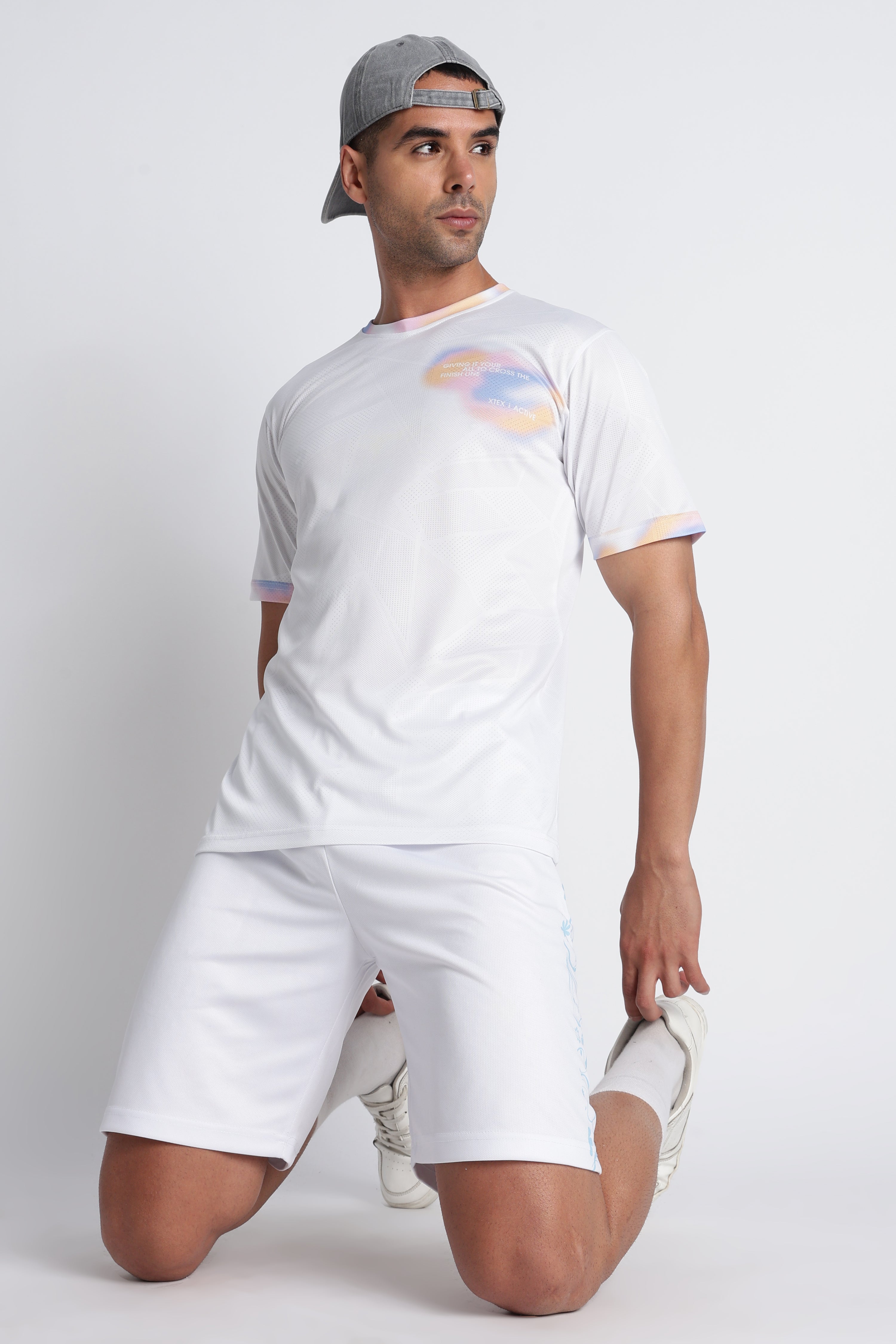 Men’s XTEX Active Performance Tee | Pastel Graphic Print Fitness Jersey