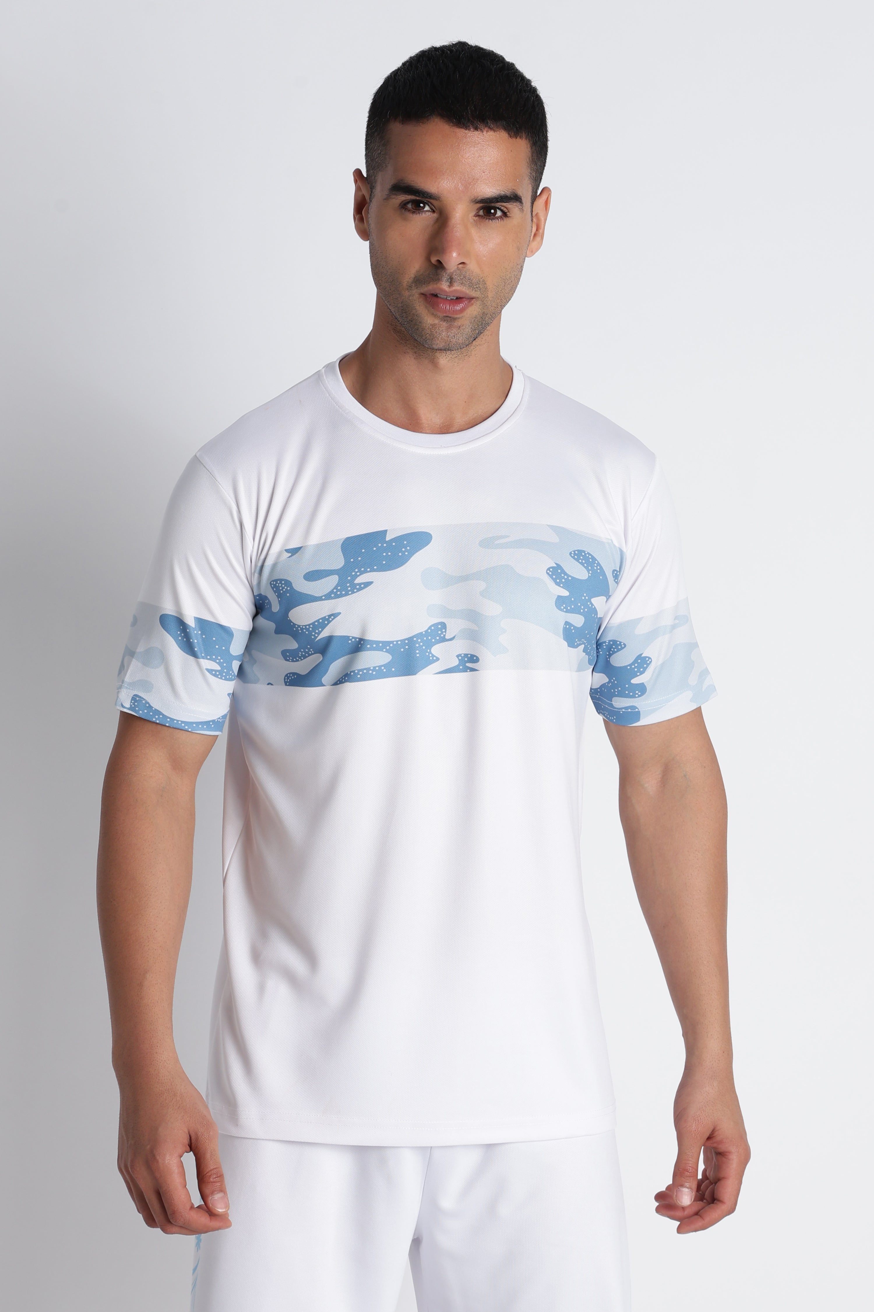 Men’s XTEX White Camo Performance Tee | Breathable Fitness Jersey