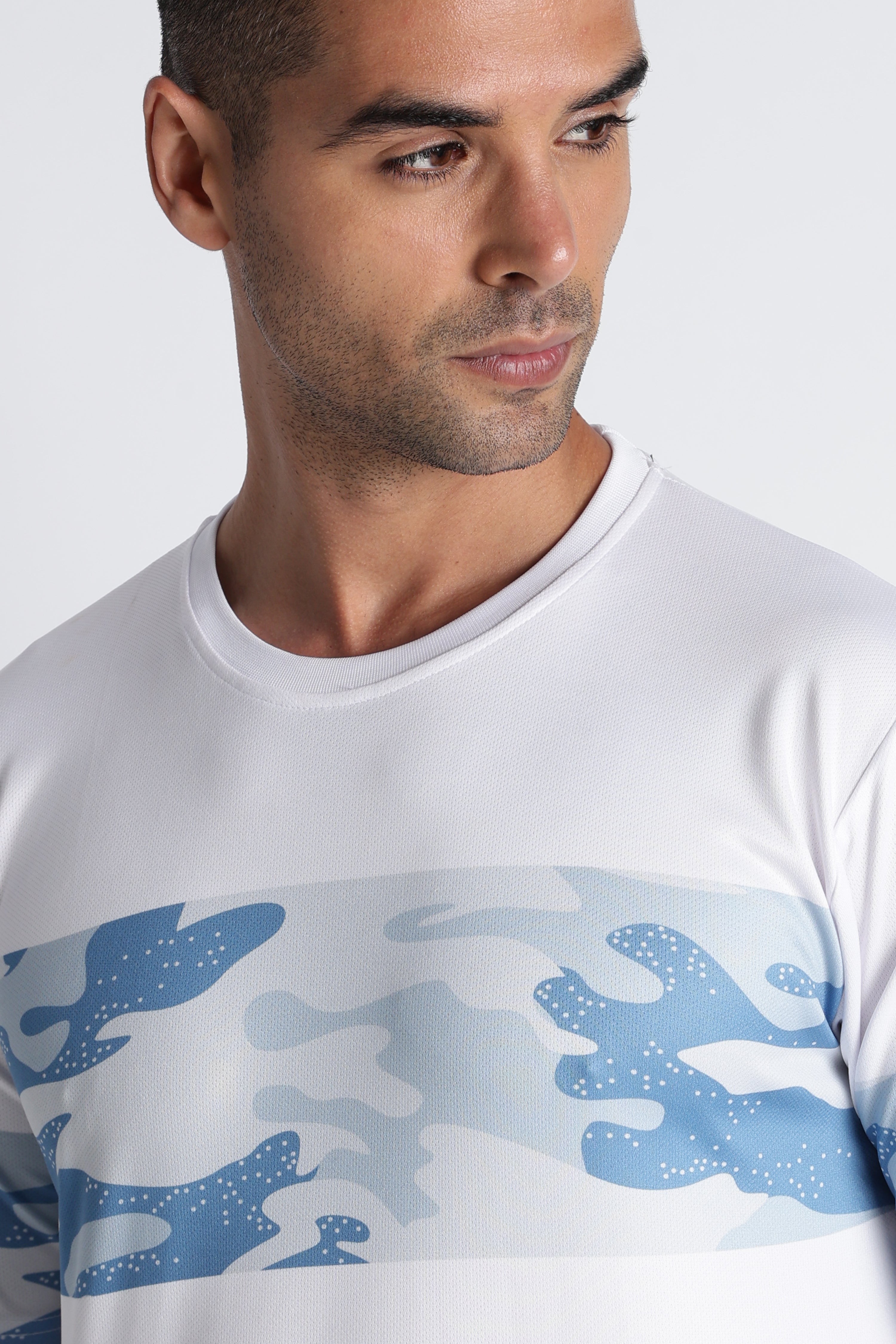 Men’s XTEX White Camo Performance Tee | Breathable Fitness Jersey