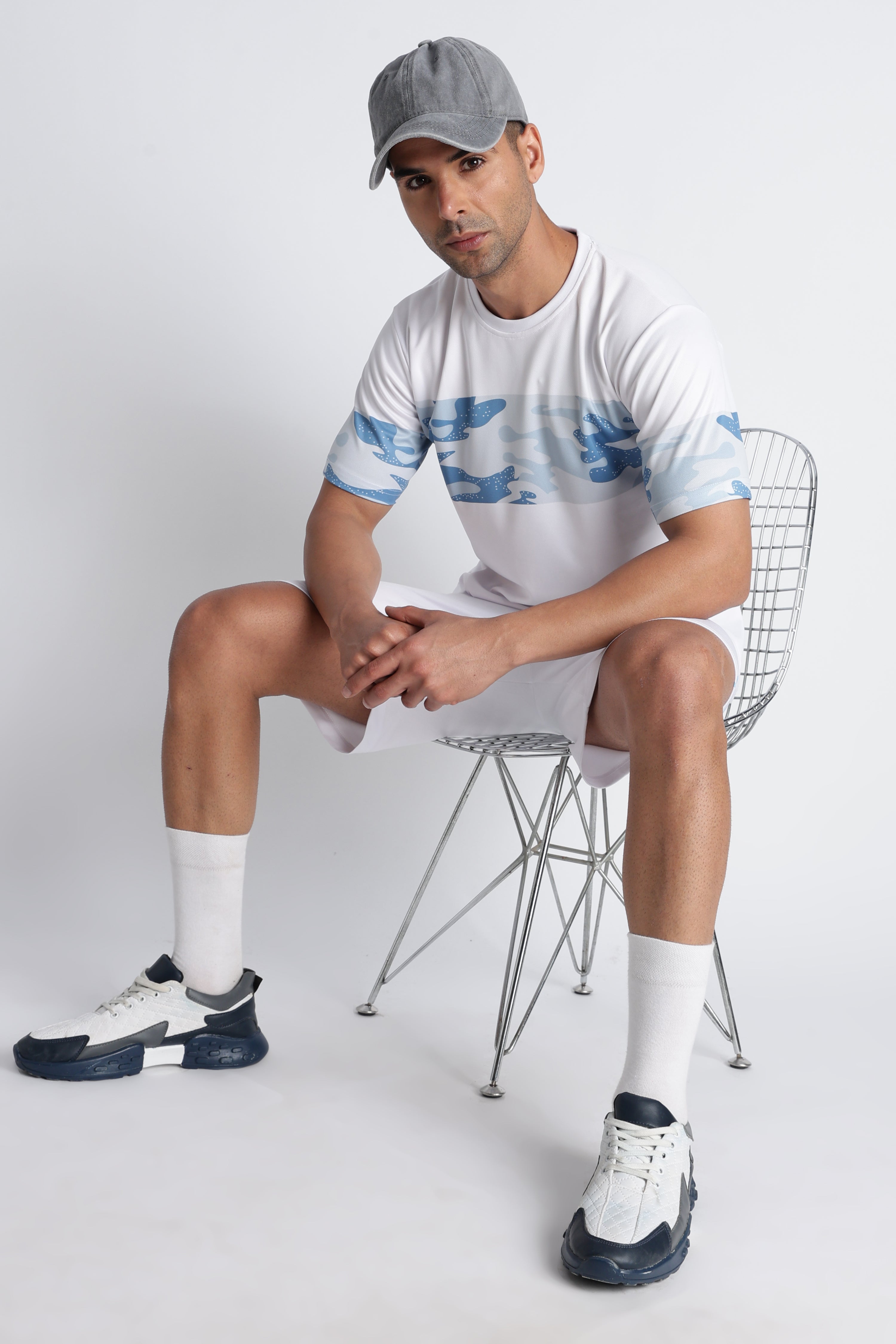 Men’s XTEX White Camo Performance Tee | Breathable Fitness Jersey