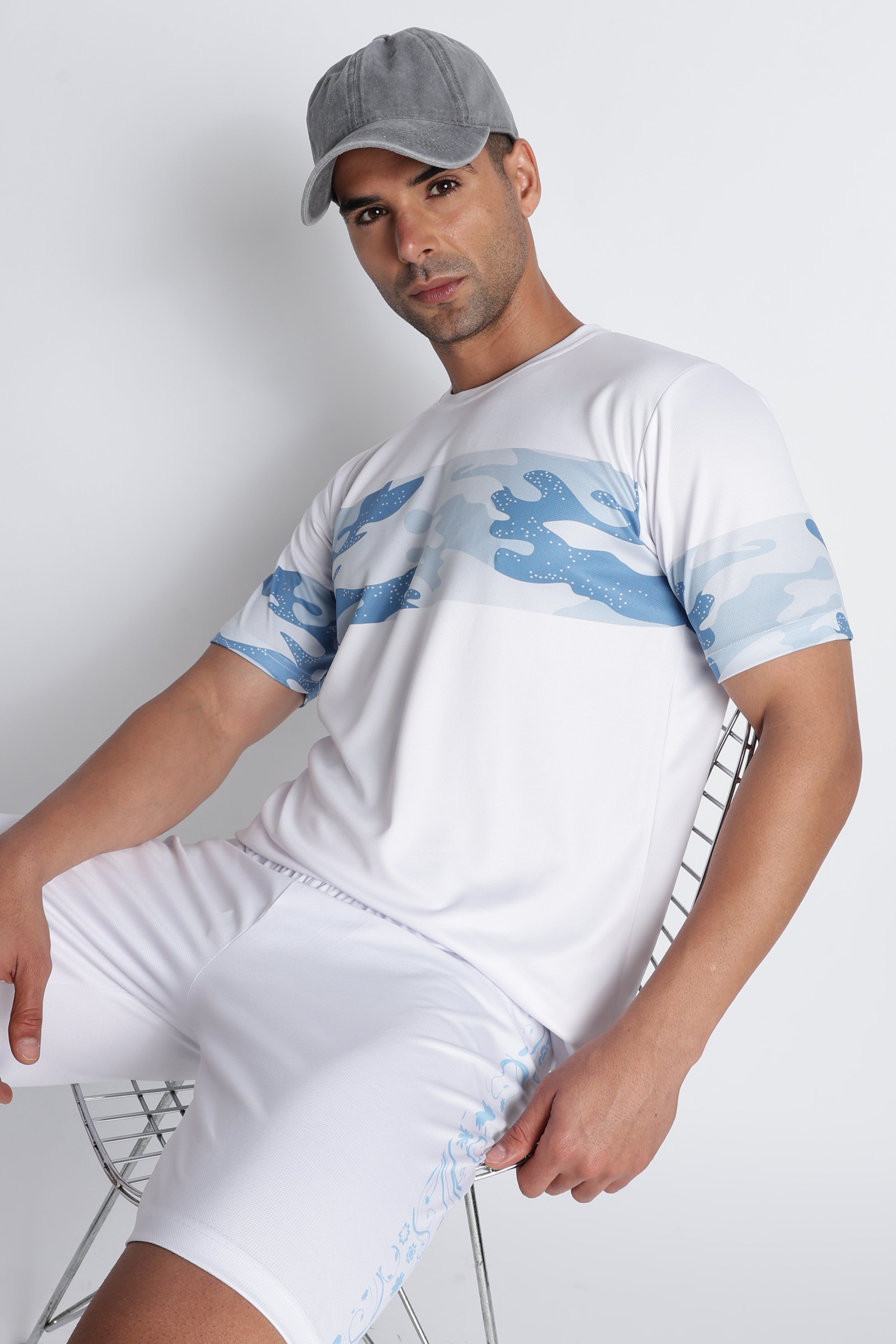 Men’s XTEX White Camo Performance Tee | Breathable Fitness Jersey