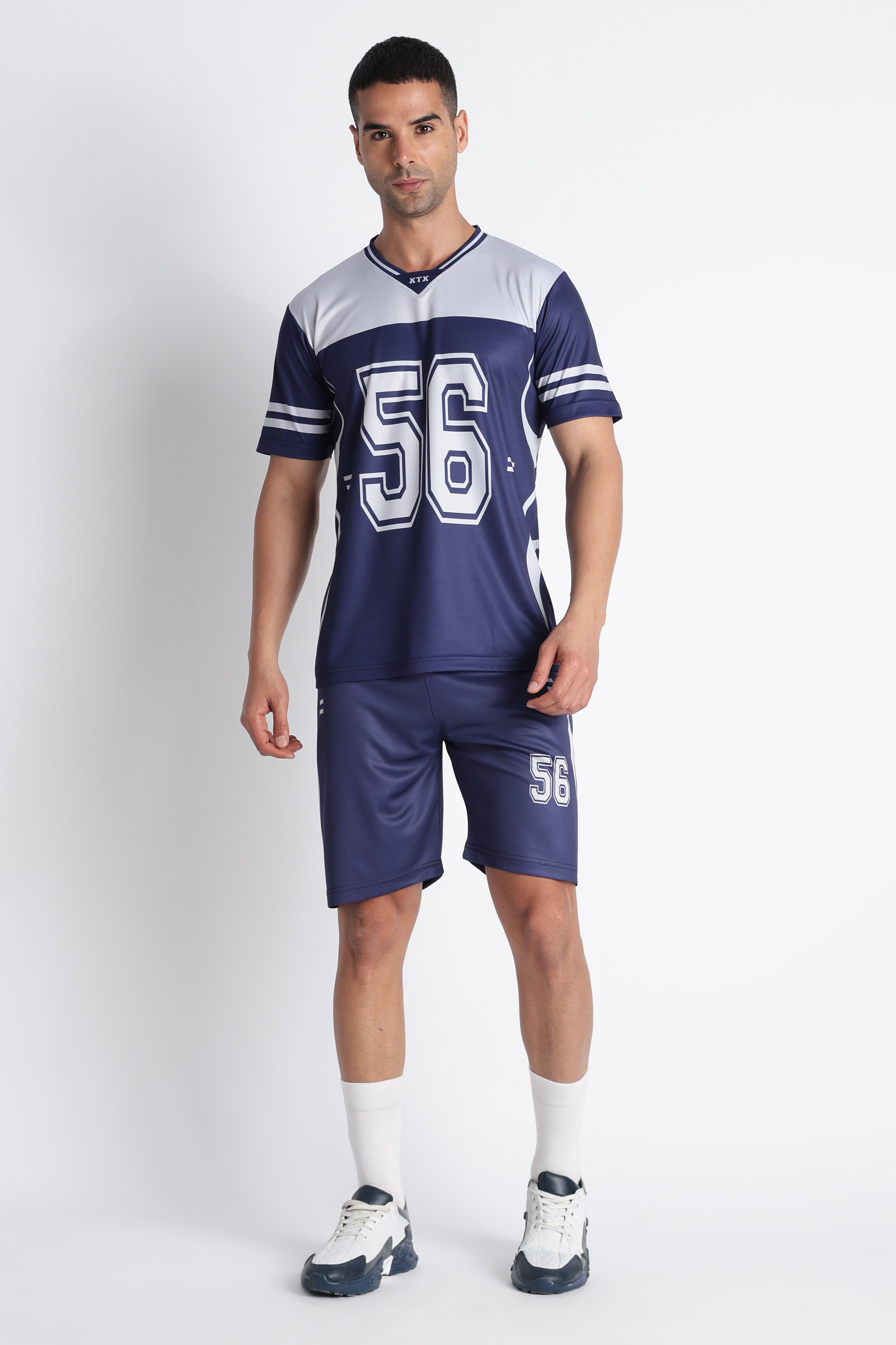 XTX Navy Blue 56 Sports Jersey for Men | Breathable Fitness & Athleisure Wear