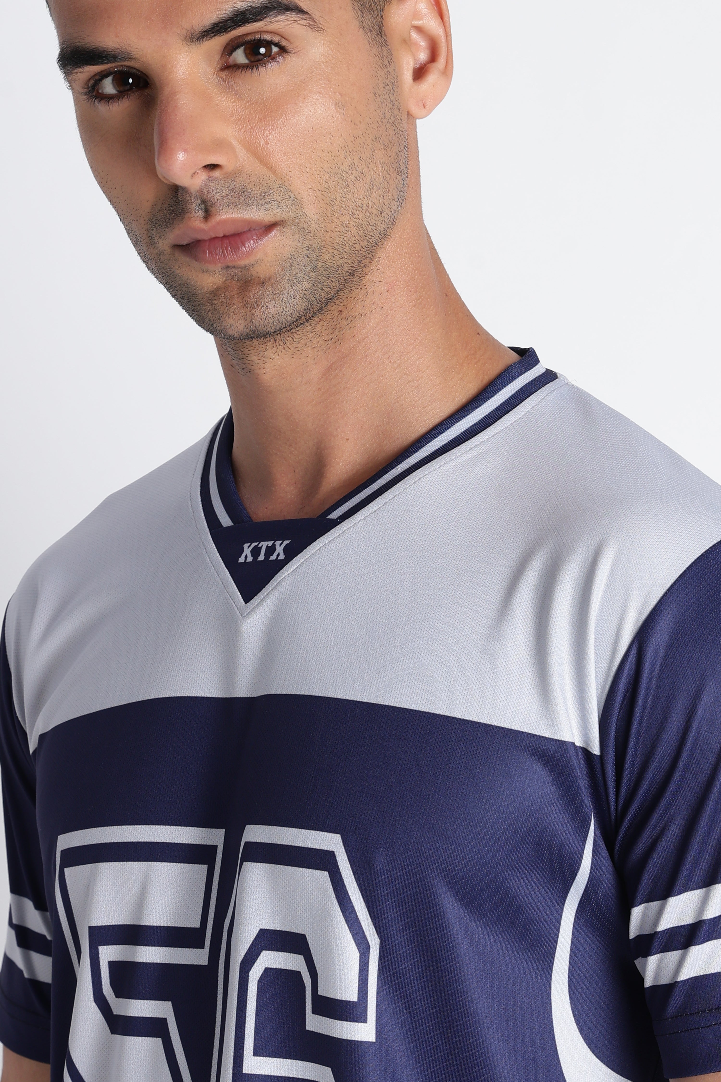 XTX Navy Blue 56 Sports Jersey for Men | Breathable Fitness & Athleisure Wear