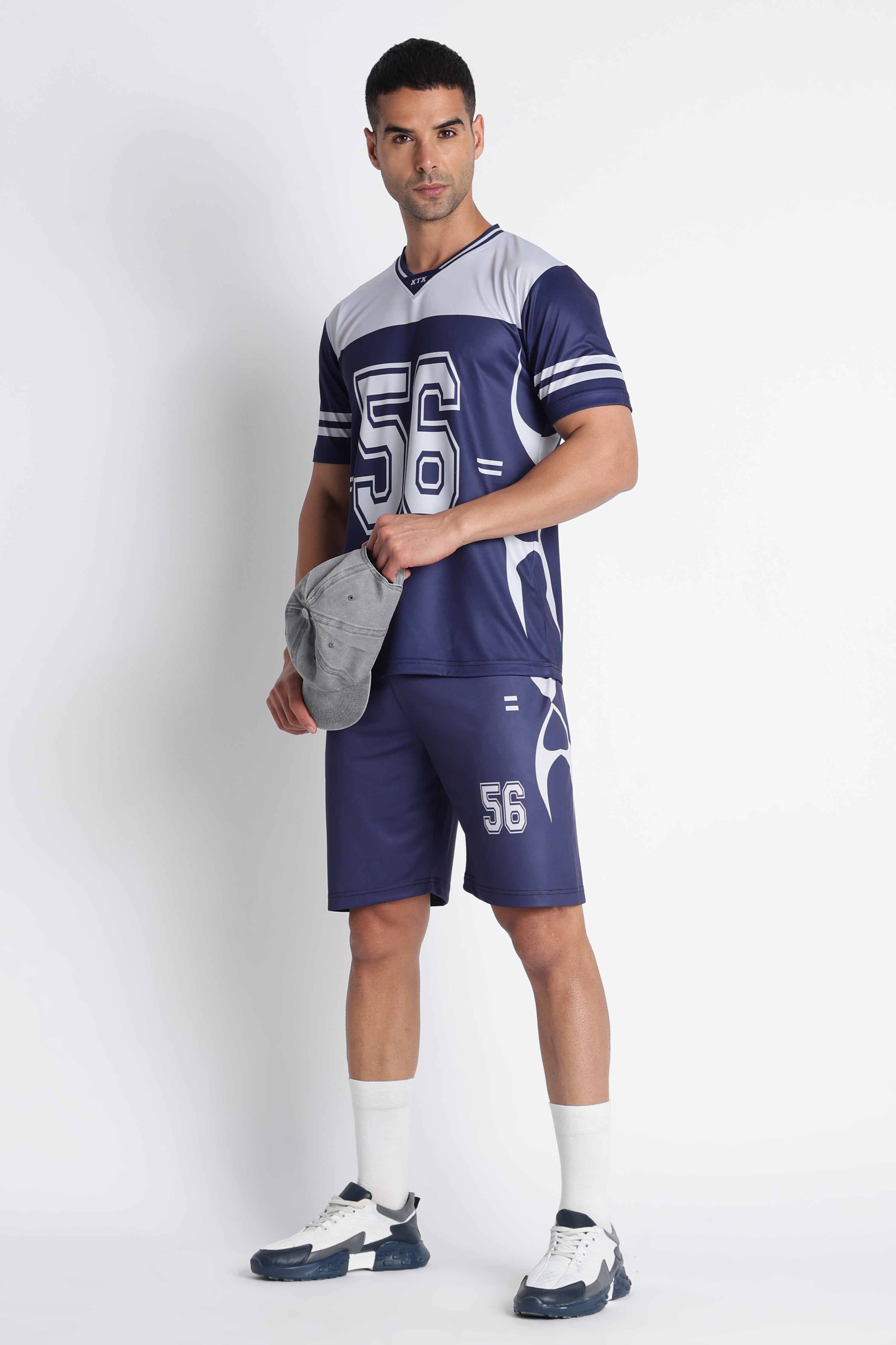XTX Navy Blue 56 Sports Jersey for Men | Breathable Fitness & Athleisure Wear