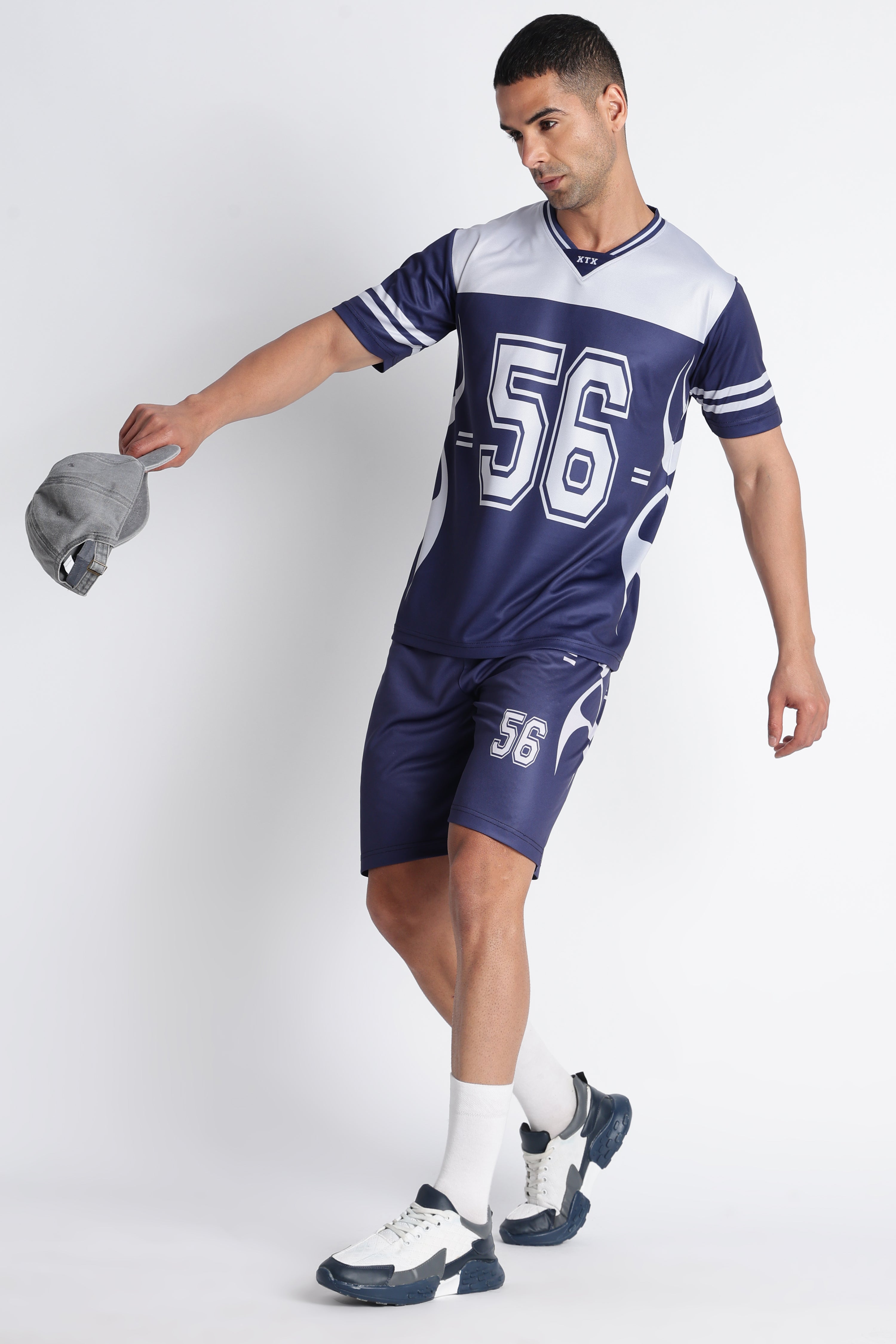 XTX Navy Blue 56 Sports Jersey for Men | Breathable Fitness & Athleisure Wear