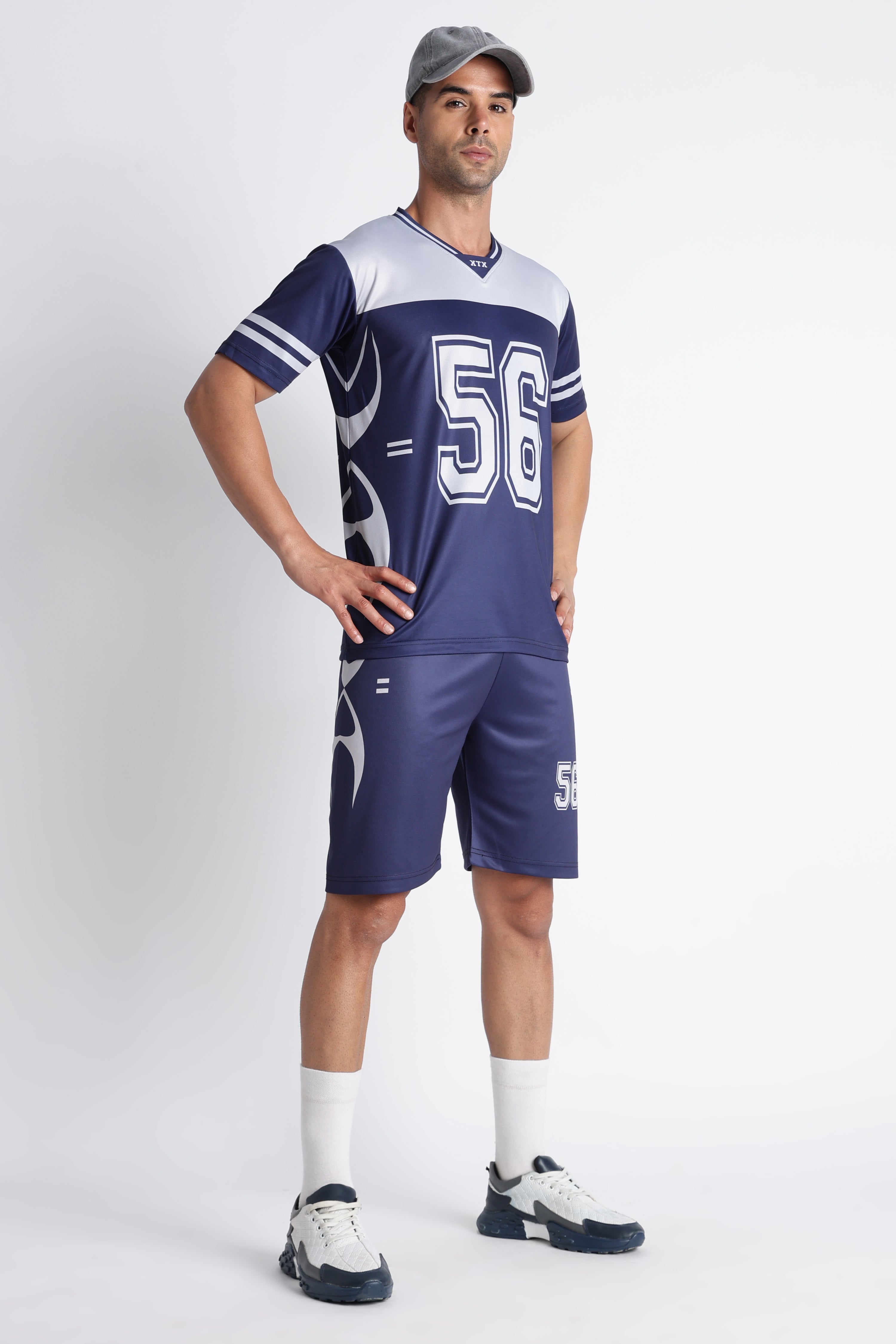 XTX Navy Blue 56 Sports Jersey for Men | Breathable Fitness & Athleisure Wear