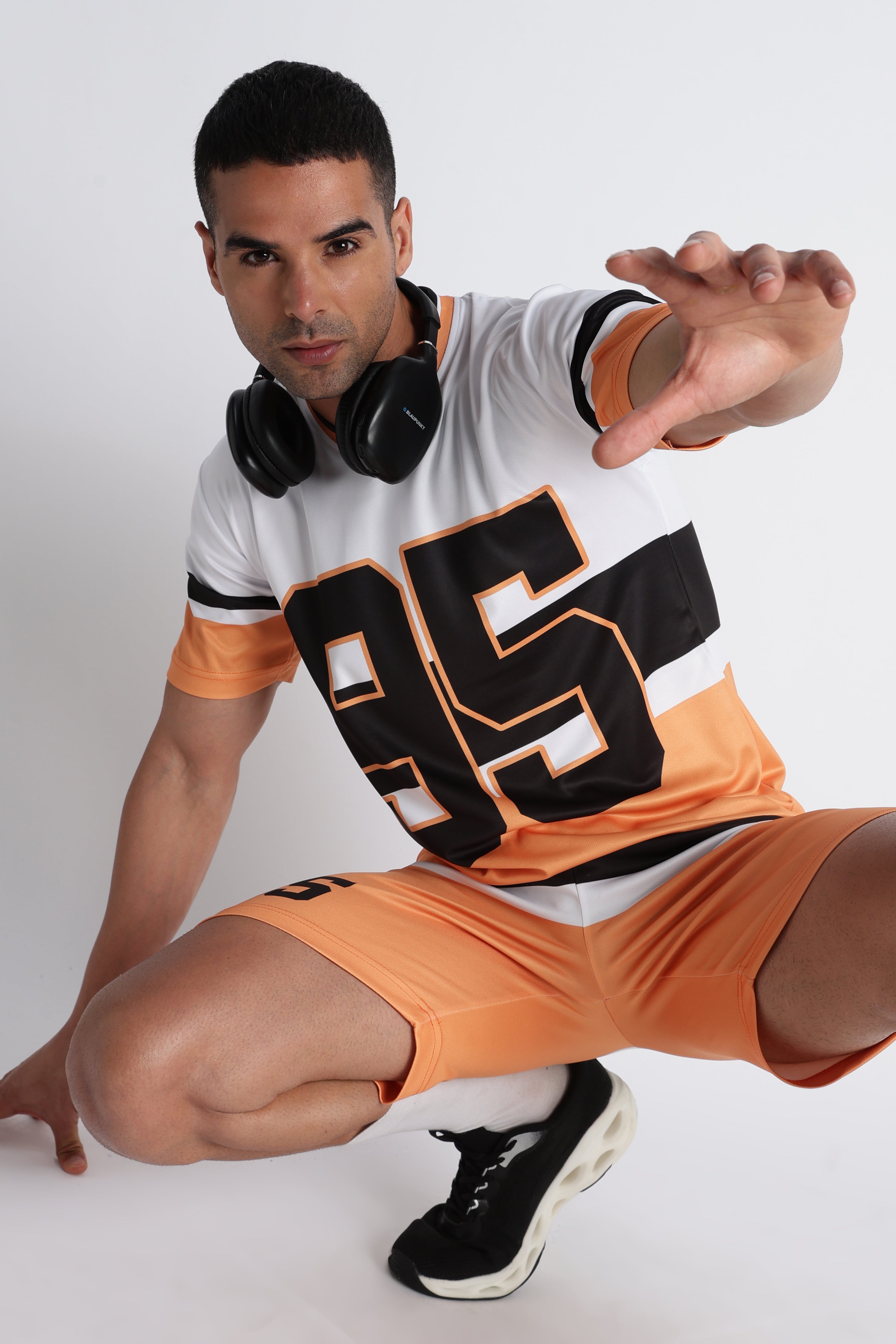 Men’s White 95 Sports Jersey | Orange Trim Athletic Wear