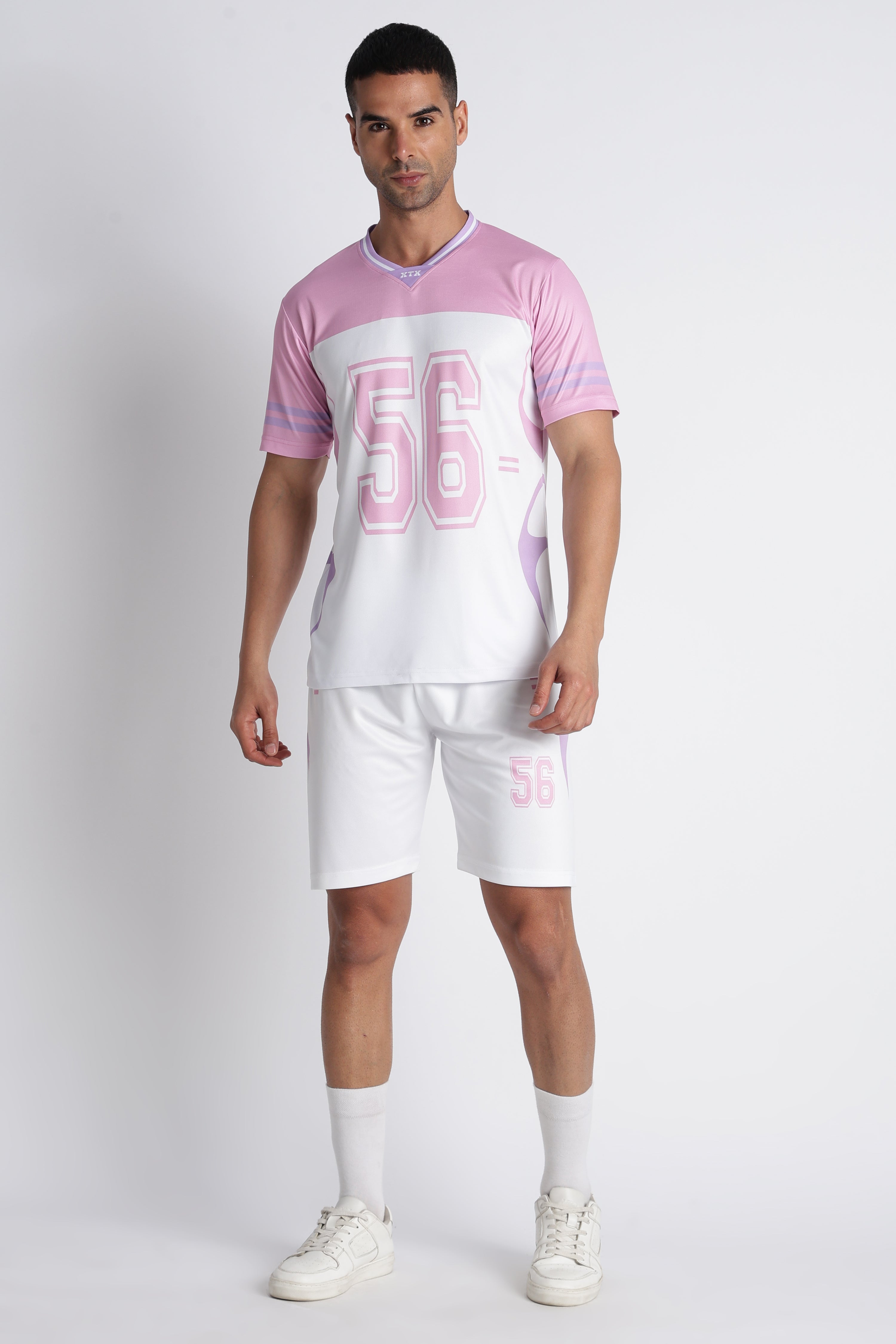 Men’s Pink 56 Sports Jersey | White & Pink Athletic Wear