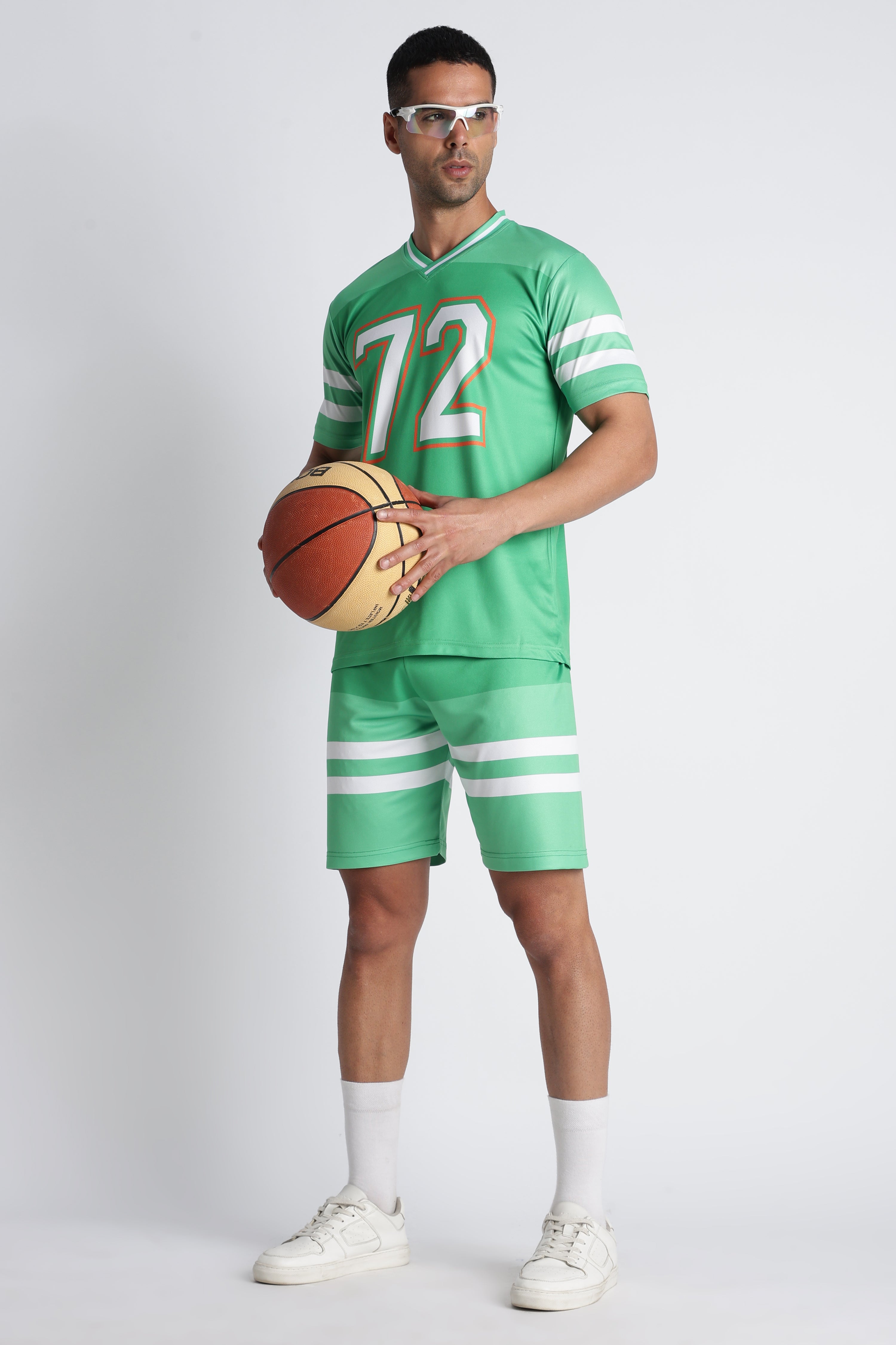 Men’s Mint Green 72 Sports Jersey & Shorts Set | Athletic Performance Wear