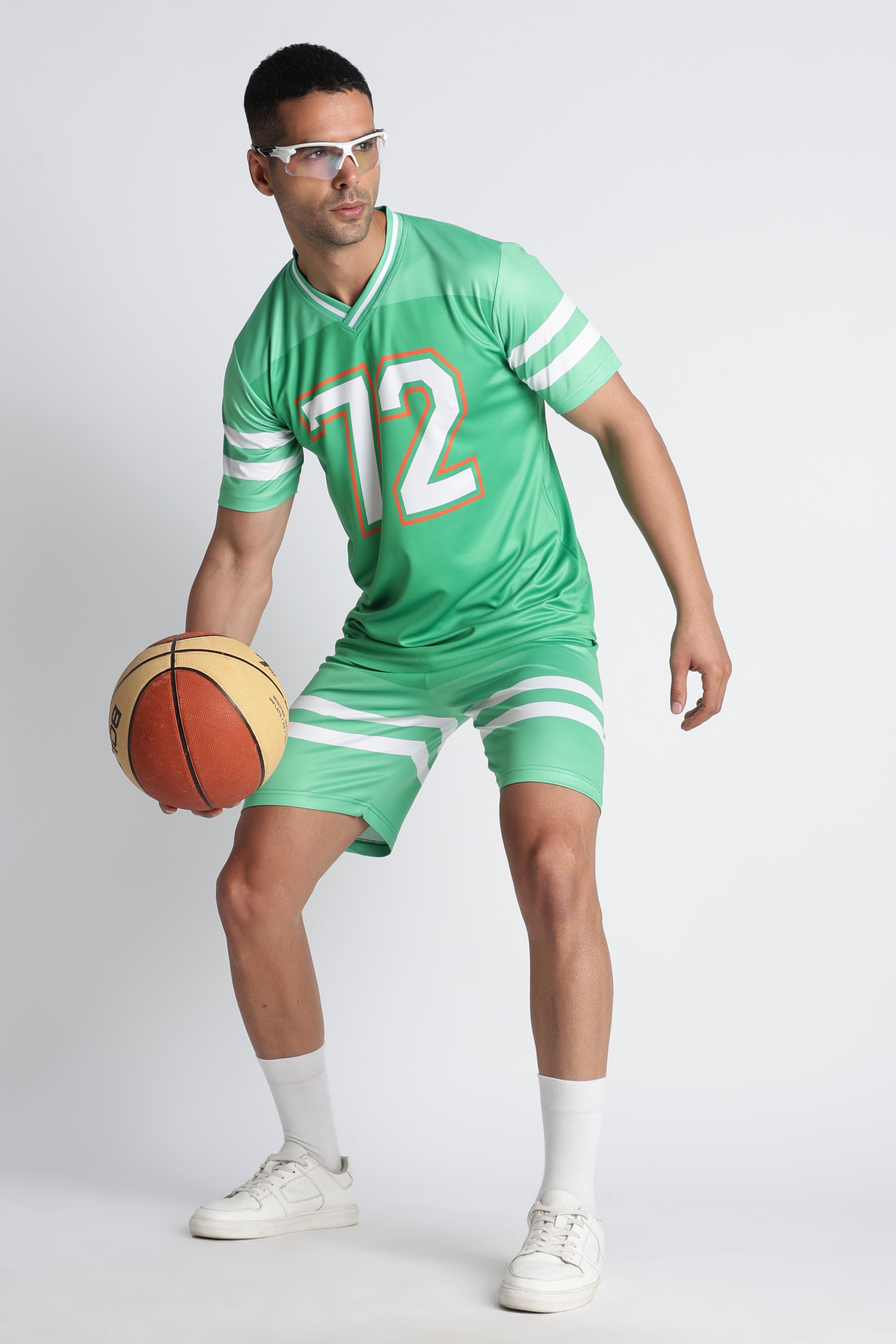 Men’s Mint Green 72 Sports Jersey & Shorts Set | Athletic Performance Wear