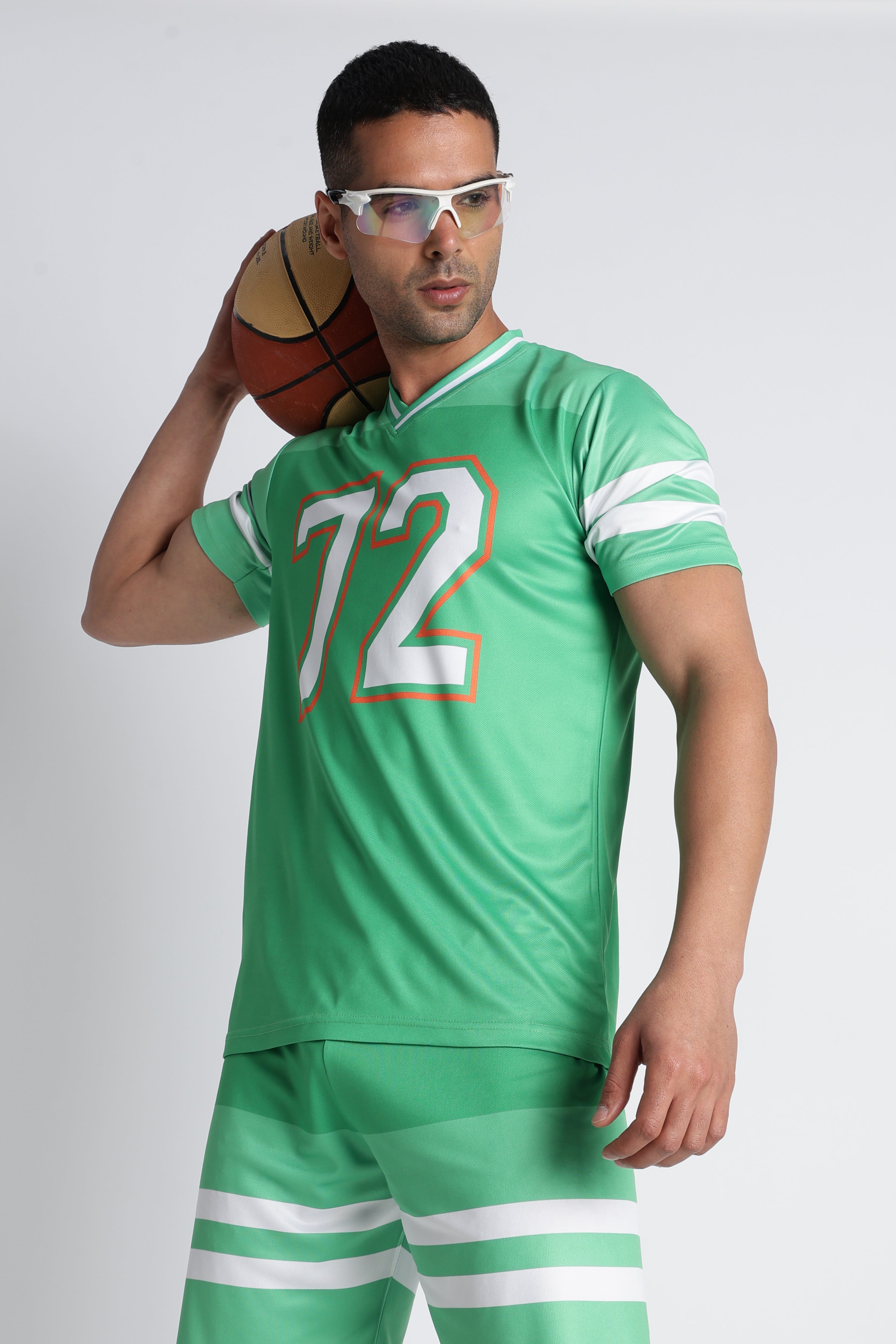 Men’s Mint Green 72 Sports Jersey & Shorts Set | Athletic Performance Wear