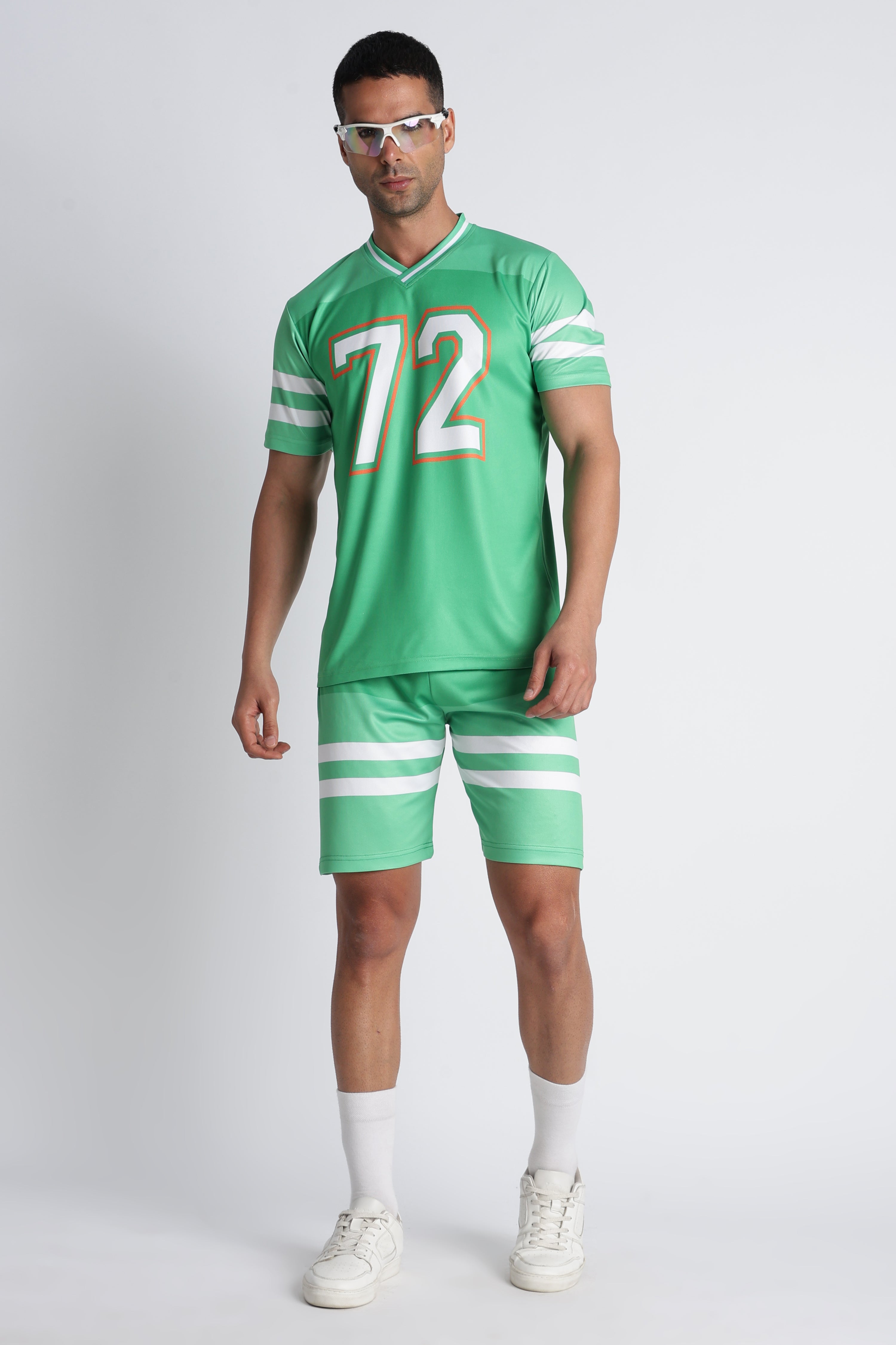 Men’s Mint Green 72 Sports Jersey & Shorts Set | Athletic Performance Wear