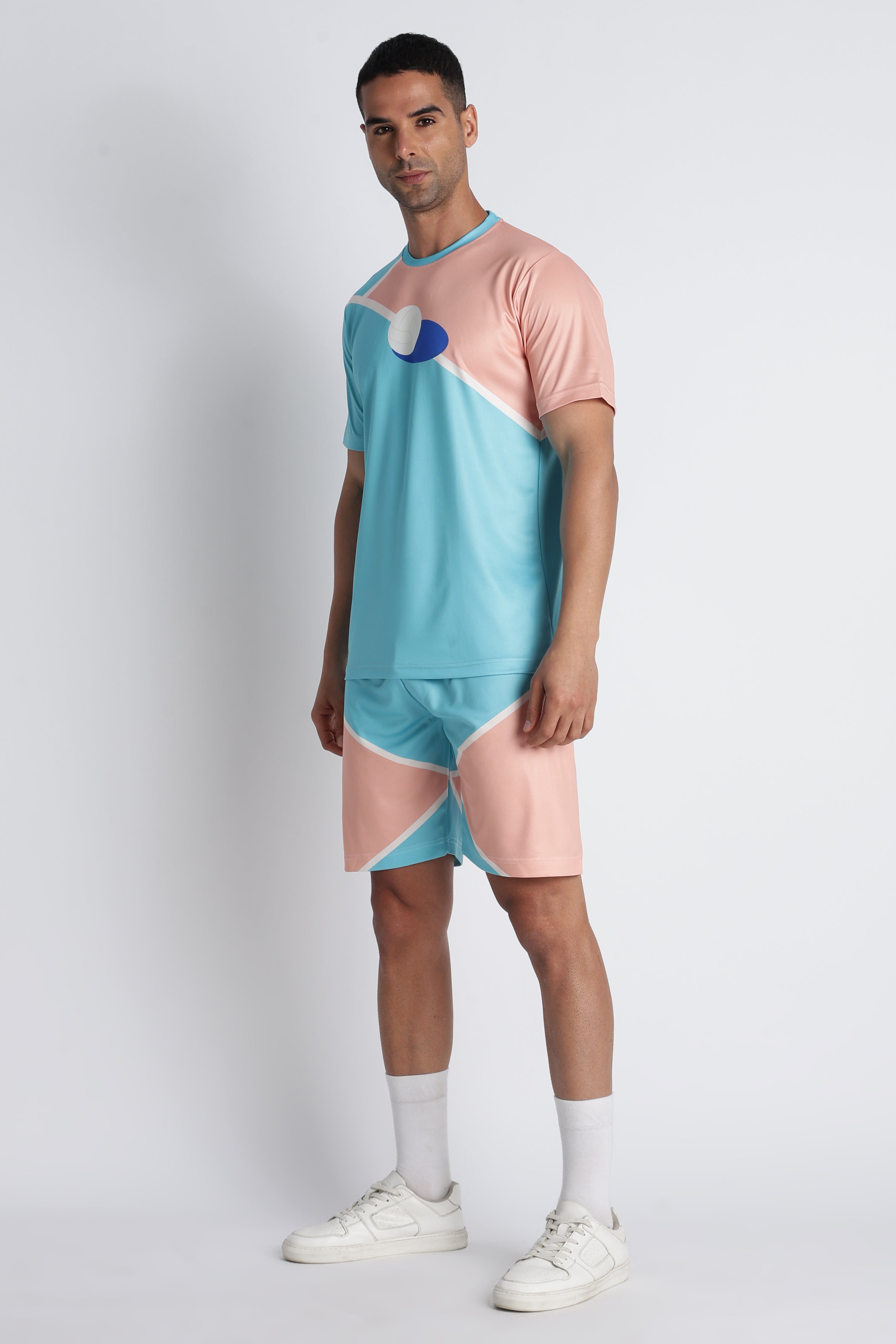 Men’s Pastel Blue & Pink Volleyball Jersey | Lightweight Performance Top