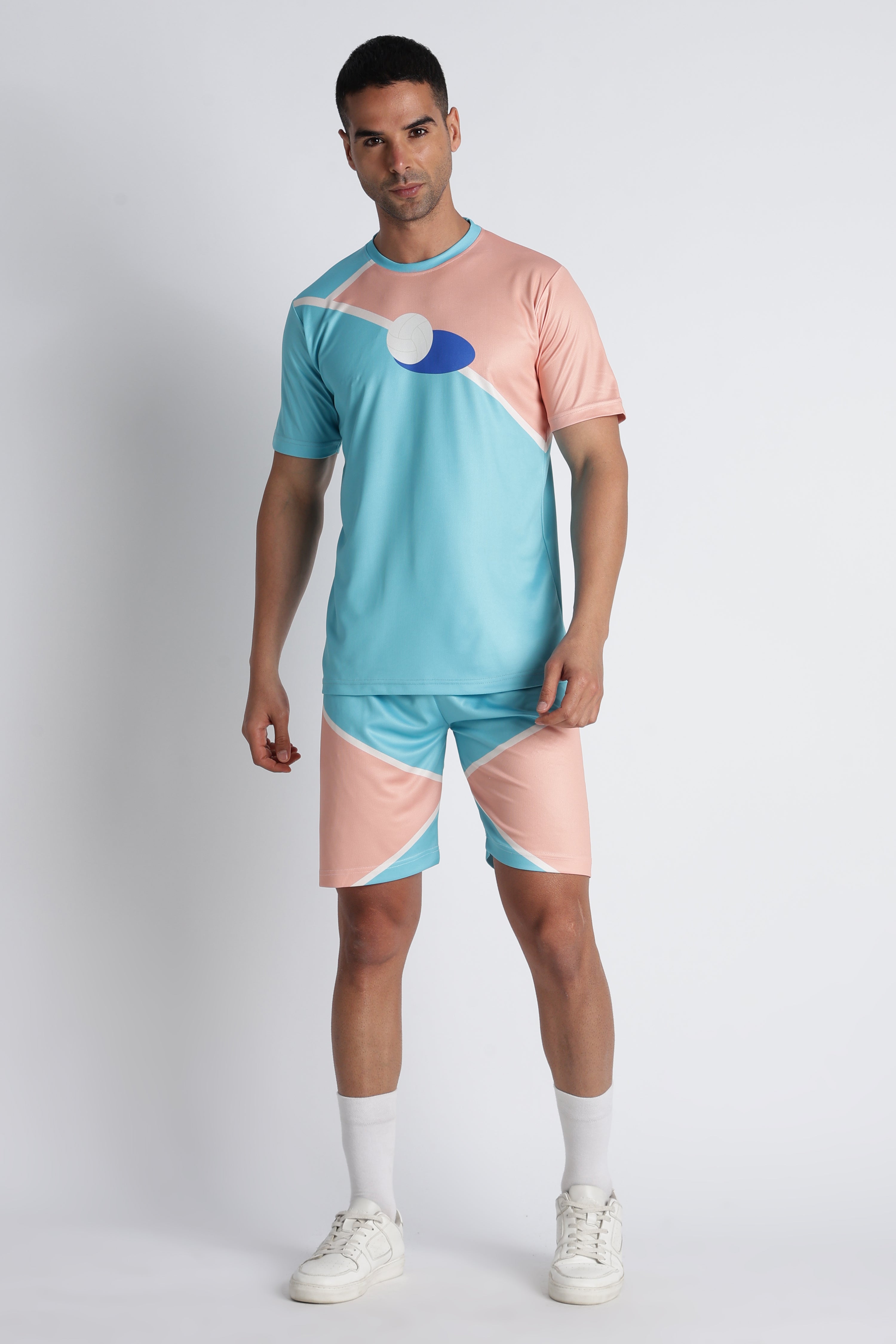 Men’s Pastel Blue & Pink Volleyball Jersey | Lightweight Performance Top