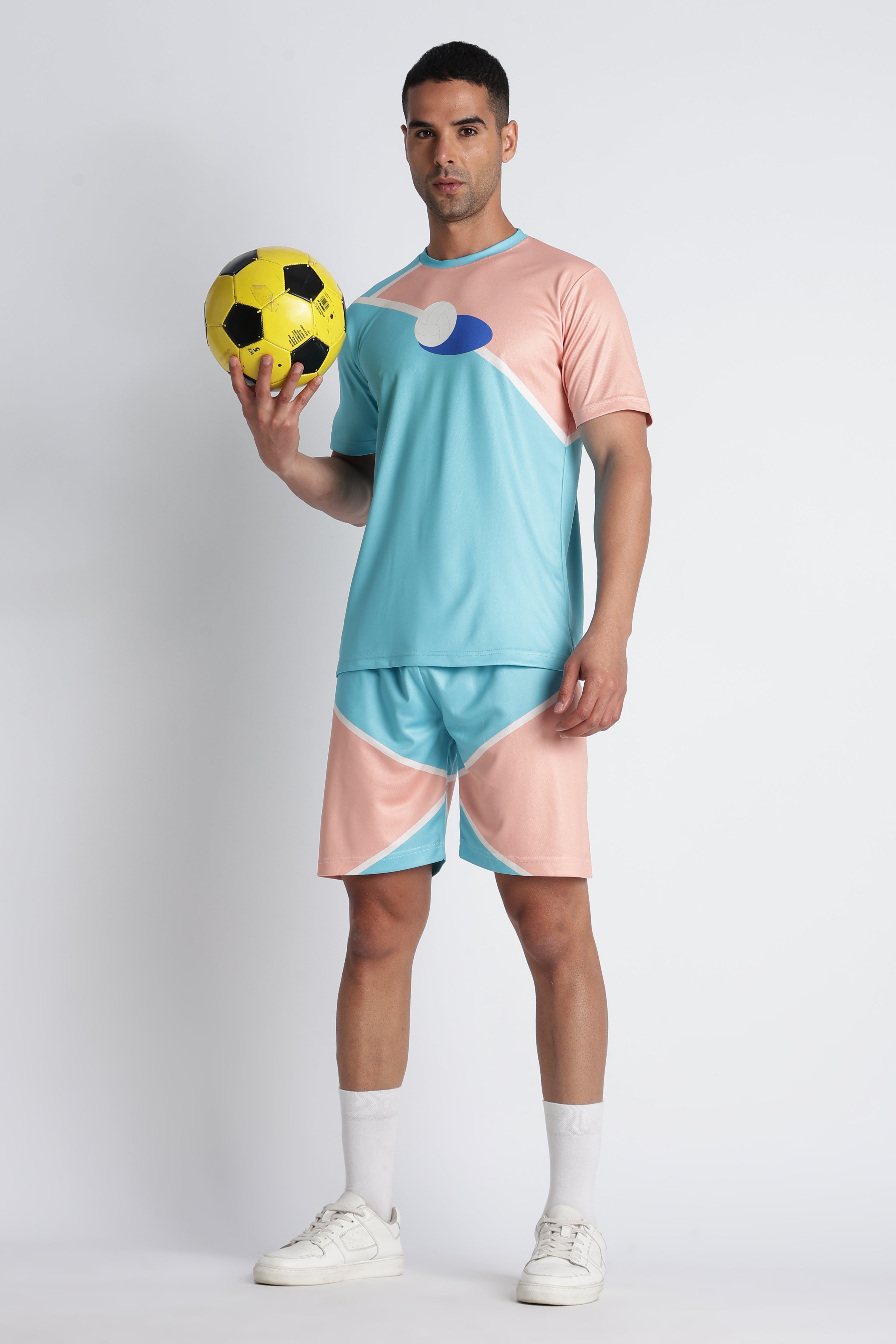 Men’s Pastel Blue & Pink Volleyball Jersey | Lightweight Performance Top