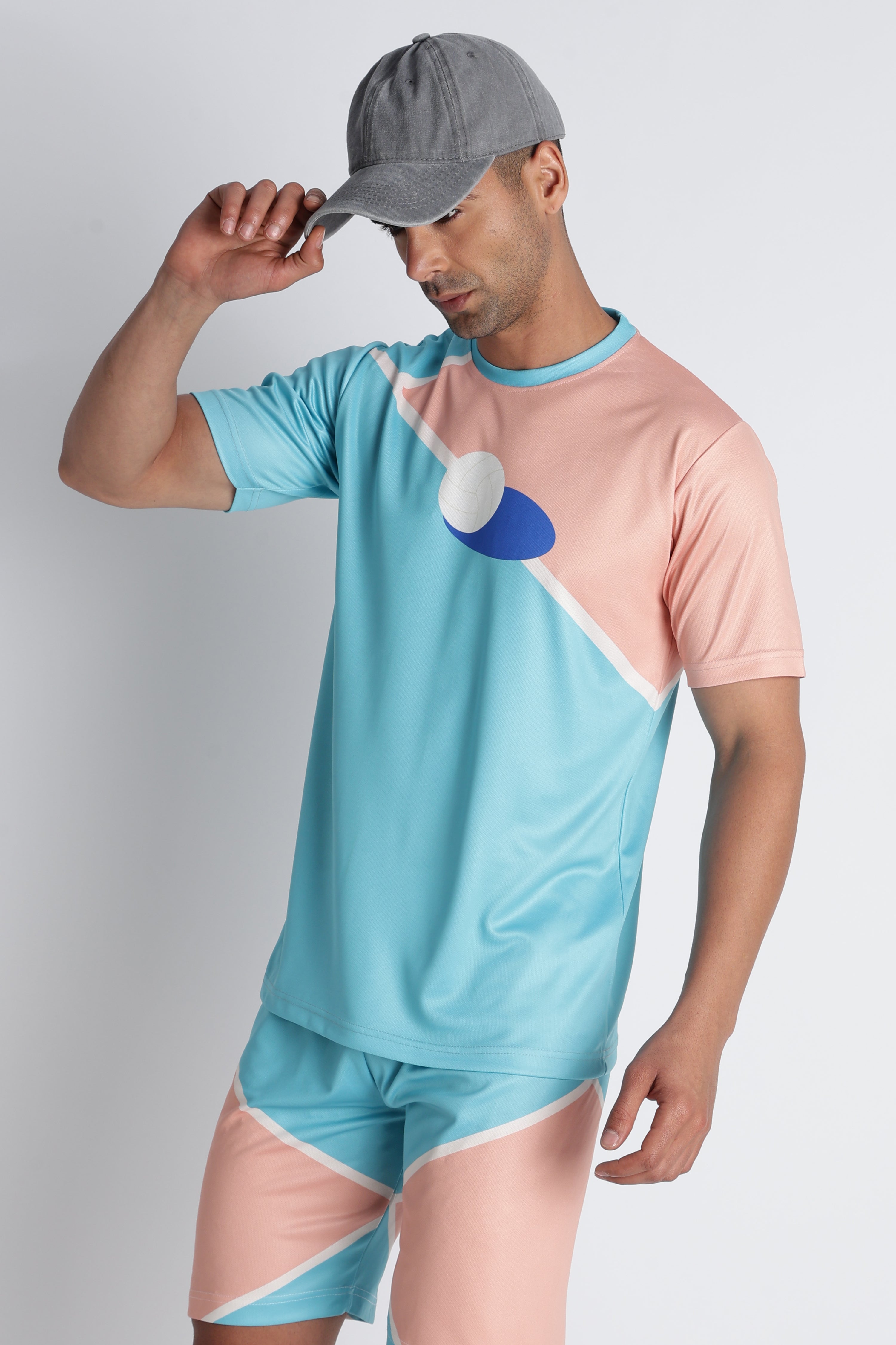 Men’s Pastel Blue & Pink Volleyball Jersey | Lightweight Performance Top