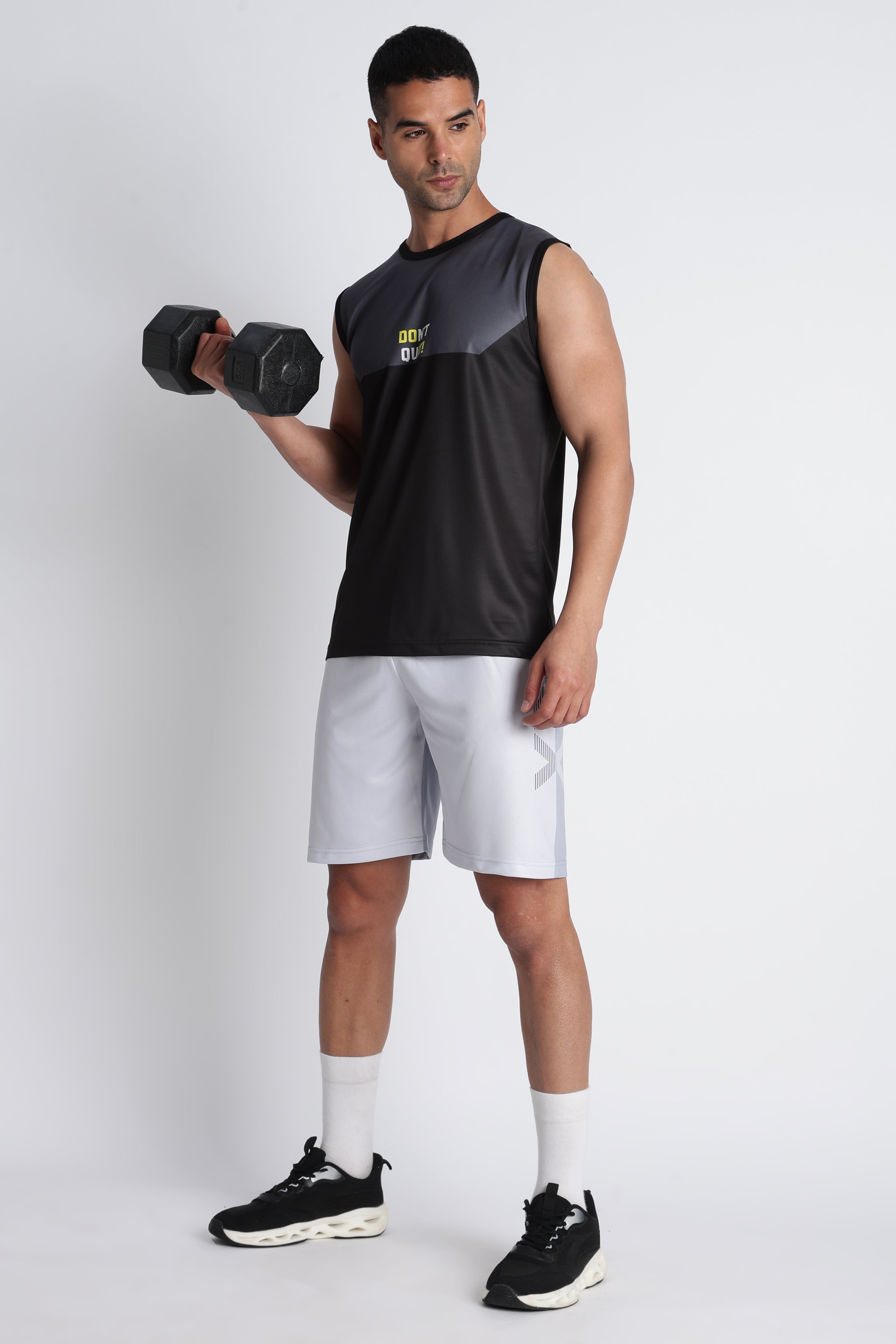 DON’T QUIT  Men’s Gym Tank Top & Shorts Set | Strength Training Workout Gear