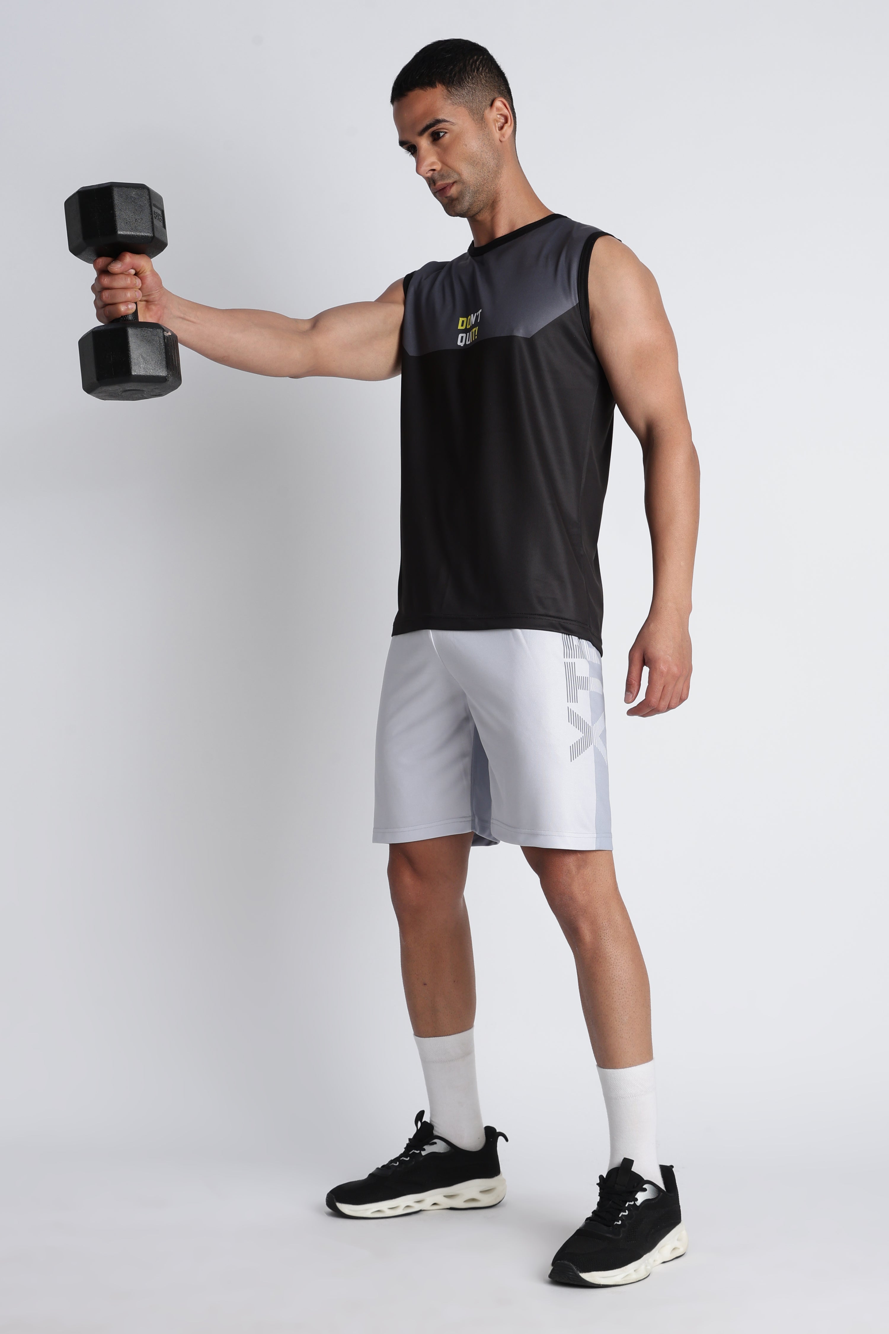 DON’T QUIT  Men’s Gym Tank Top & Shorts Set | Strength Training Workout Gear