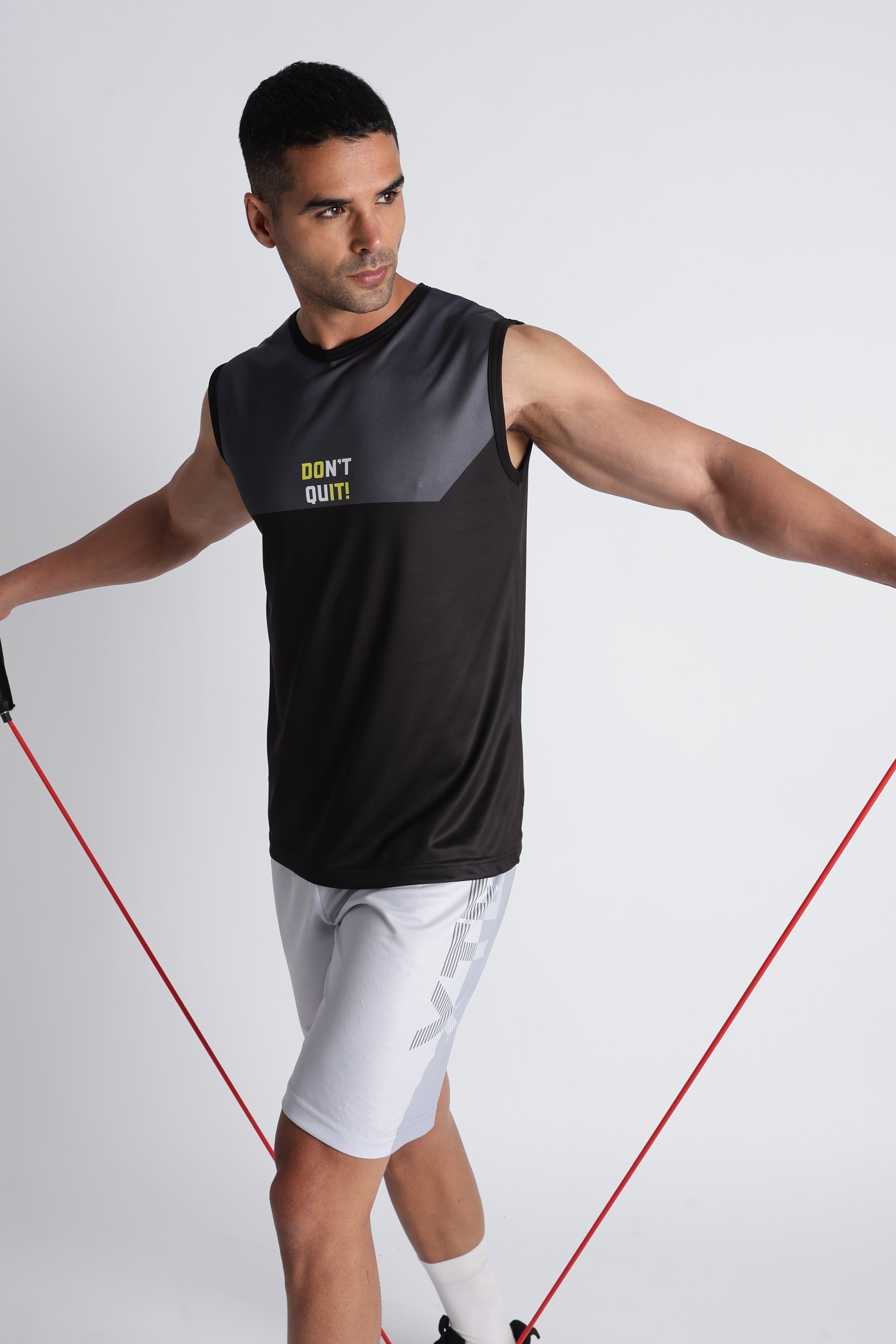 DON’T QUIT  Men’s Gym Tank Top & Shorts Set | Strength Training Workout Gear