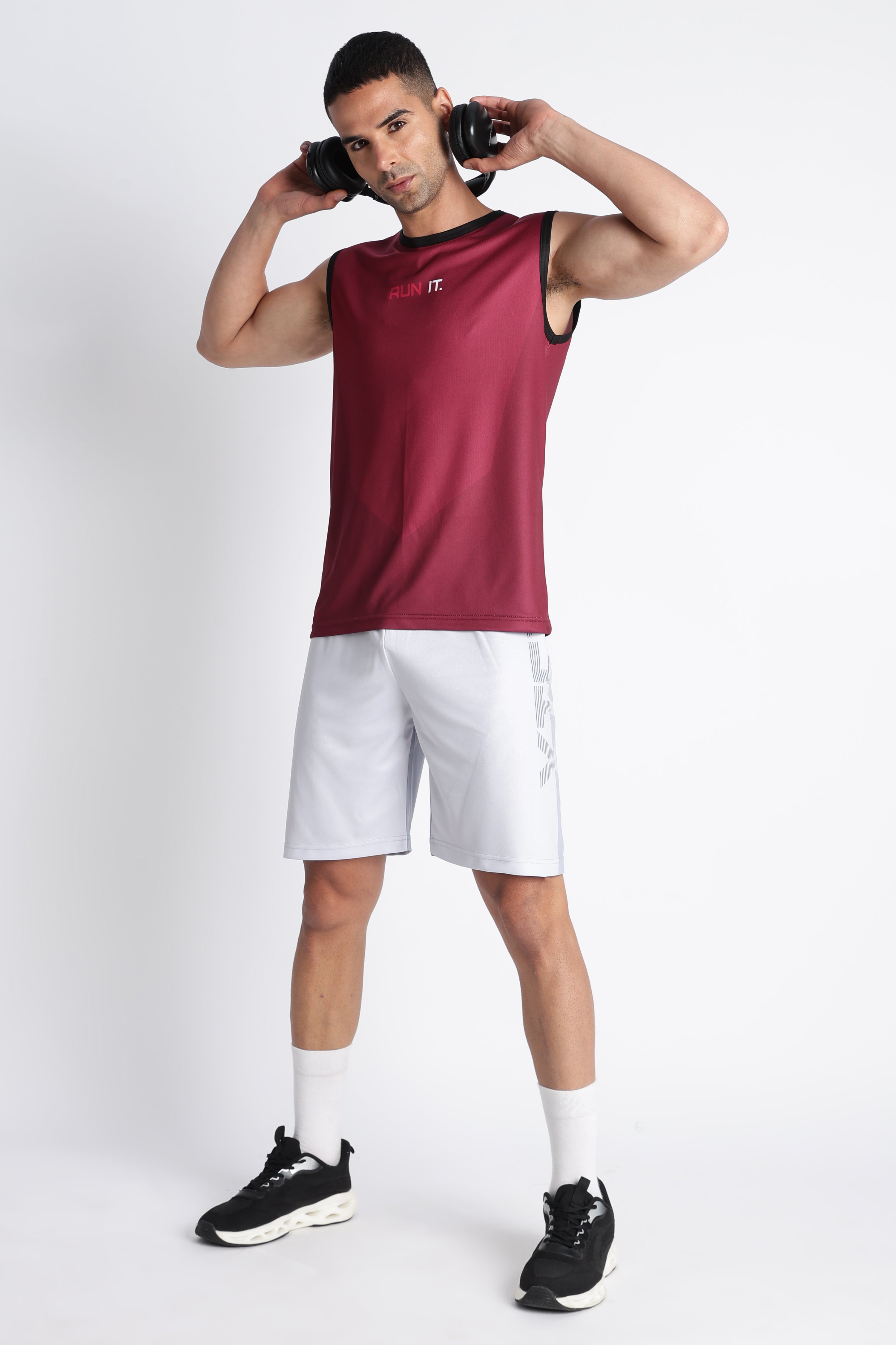 Maroon RUN IT Tank Top | Men’s Gym Workout Sleeveless Tee