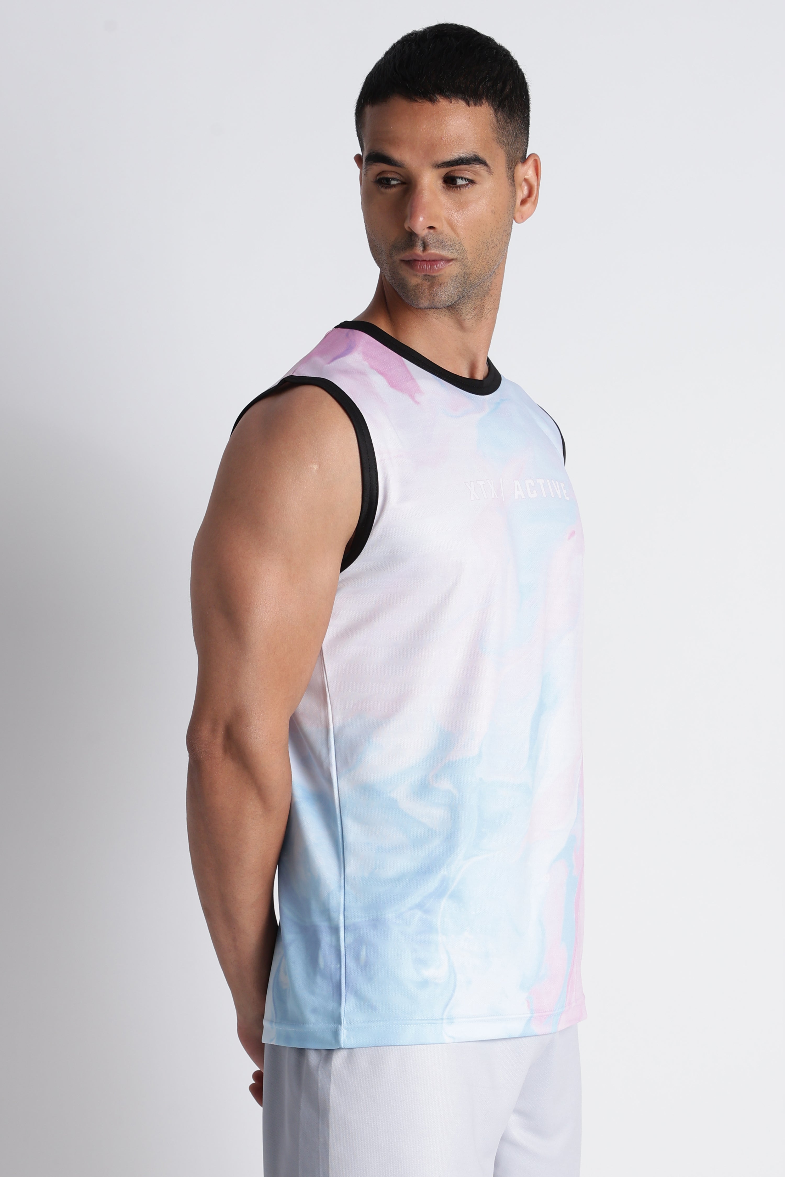 XTX Active Tie-Dye T-Shirt | Pastel Blue Pink Performance Tee