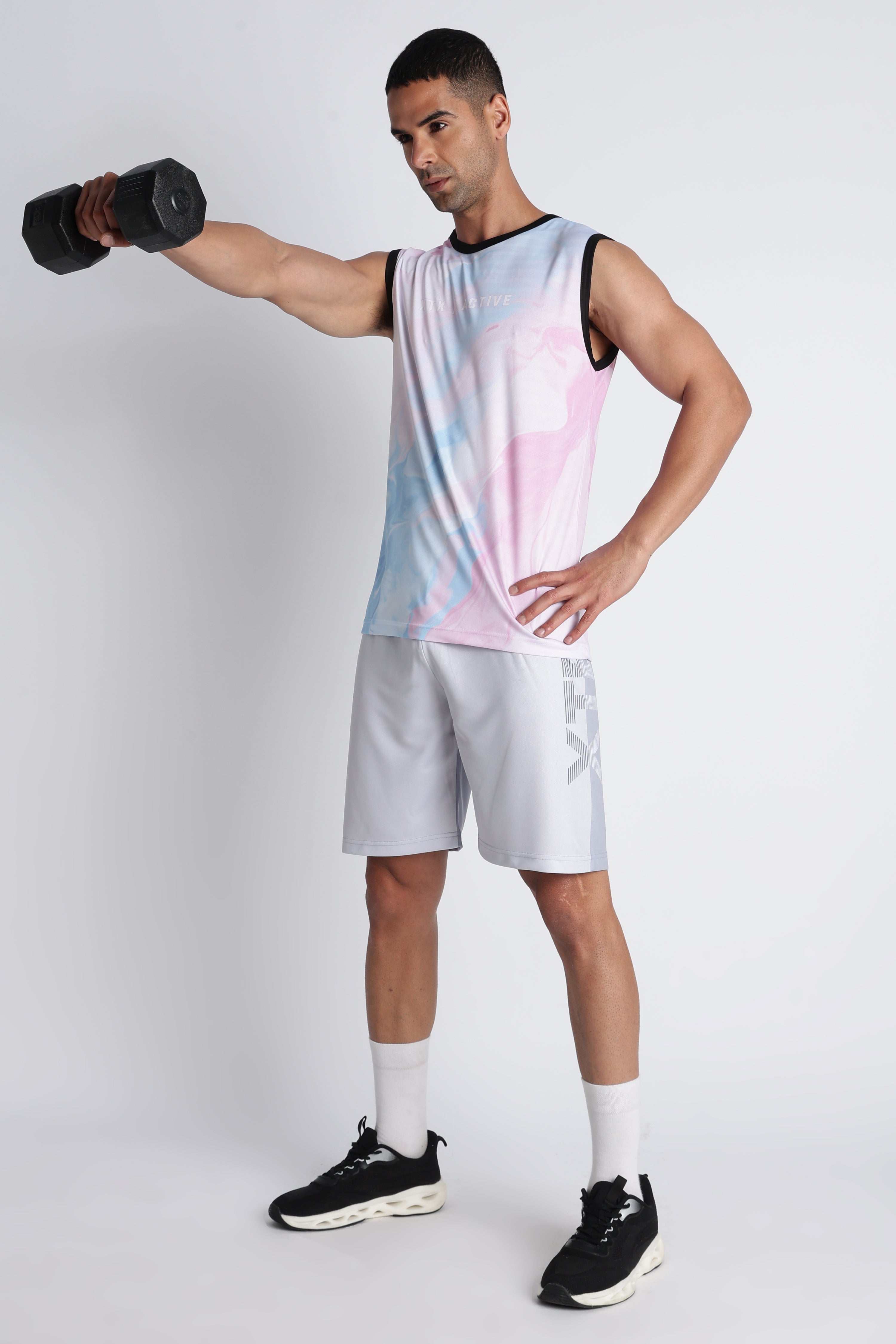 XTX Active Tie-Dye T-Shirt | Pastel Blue Pink Performance Tee