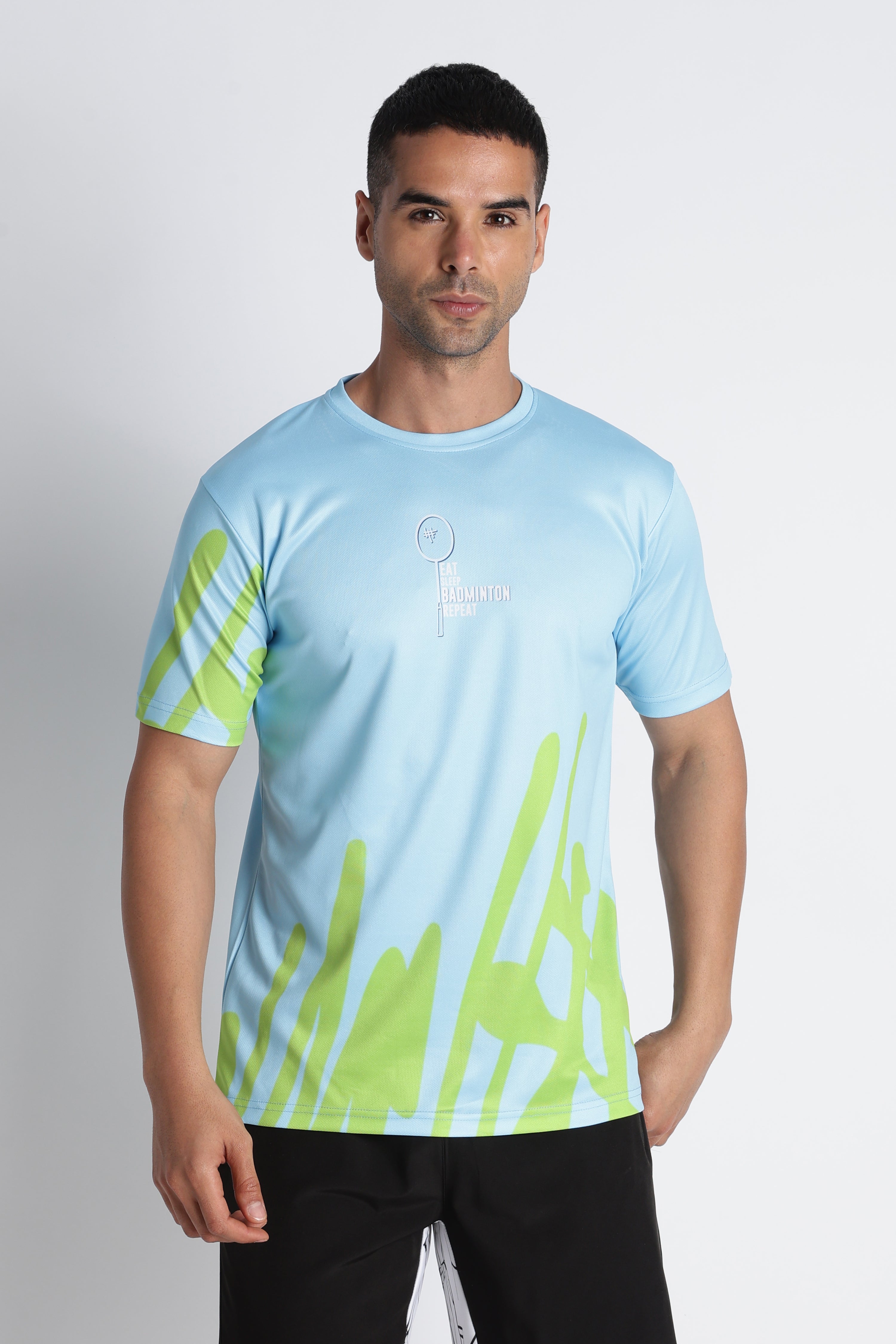 XTEX Abstract pattern sky Blue Badminton Jersey - UV protected