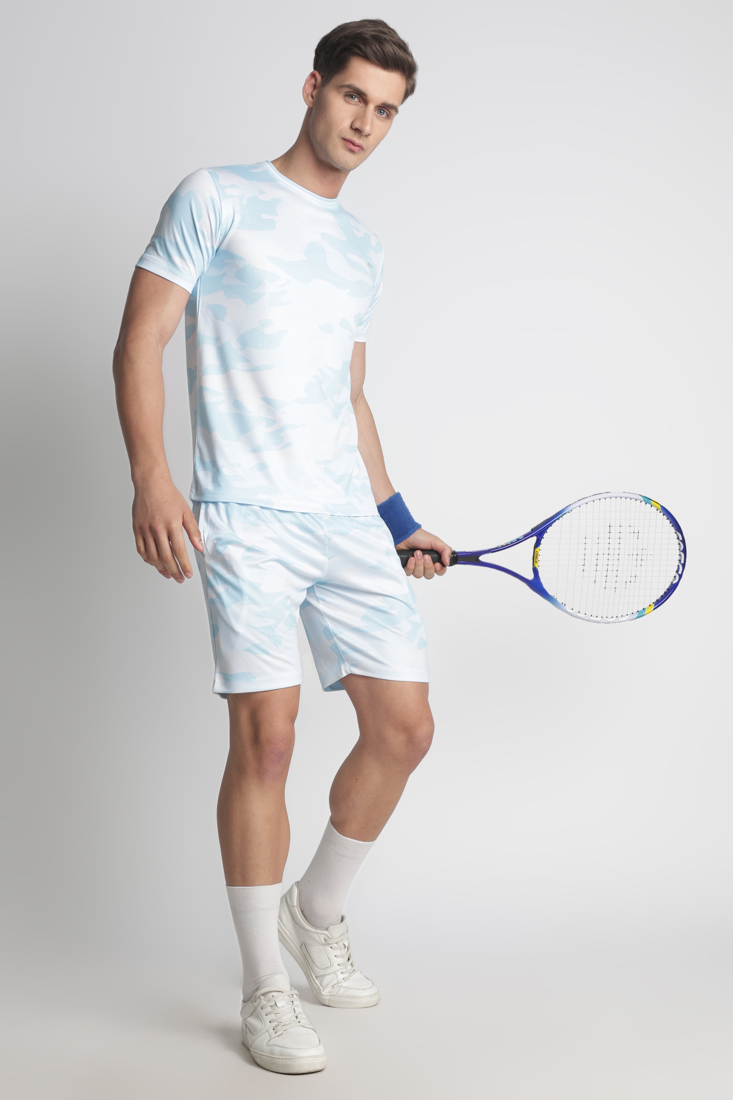 Light Blue Camo Activewear Set – Moisture-Wicking