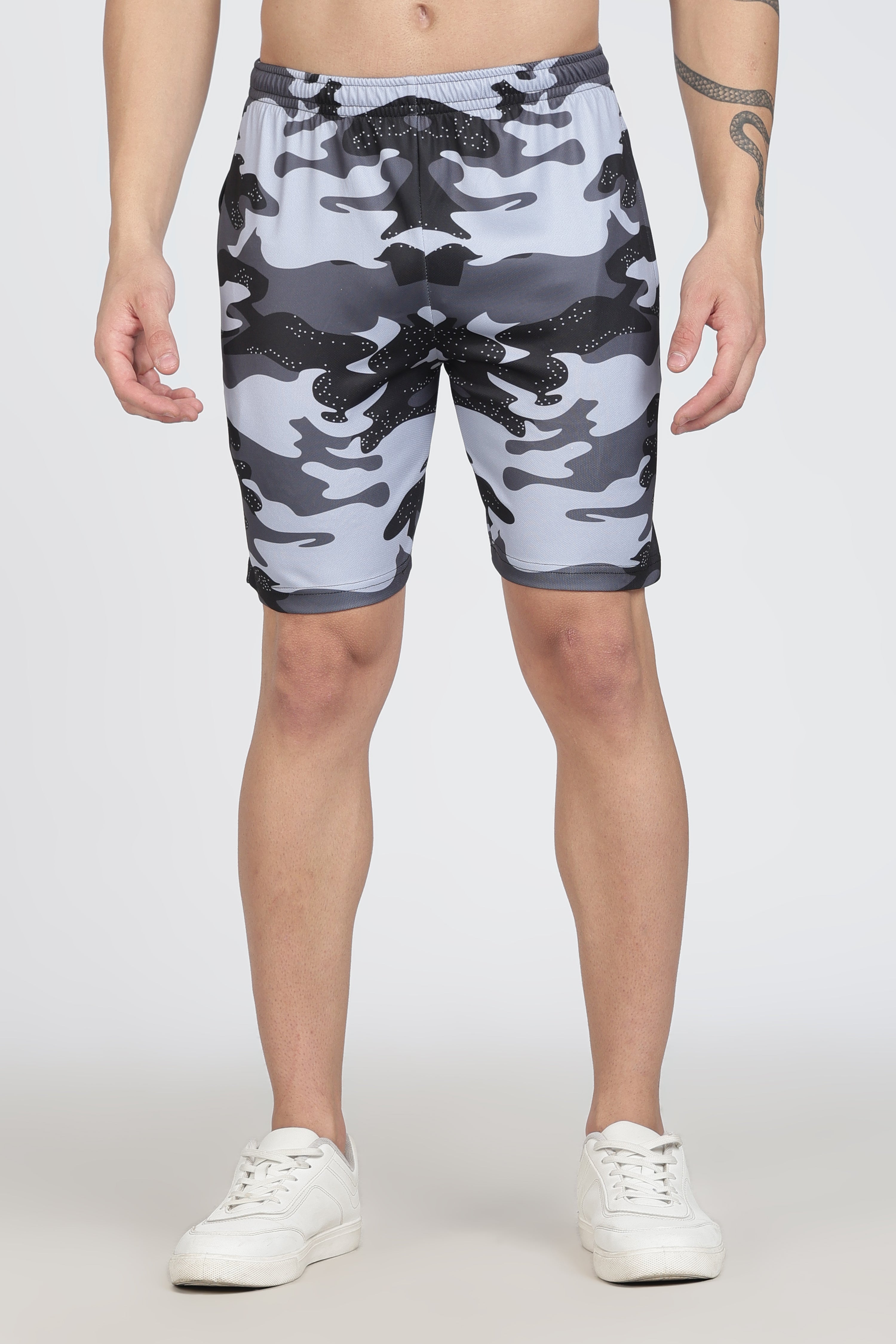 Grey‑Black Camouflage Athletic Tee – Moisture‑Wicking Jersey