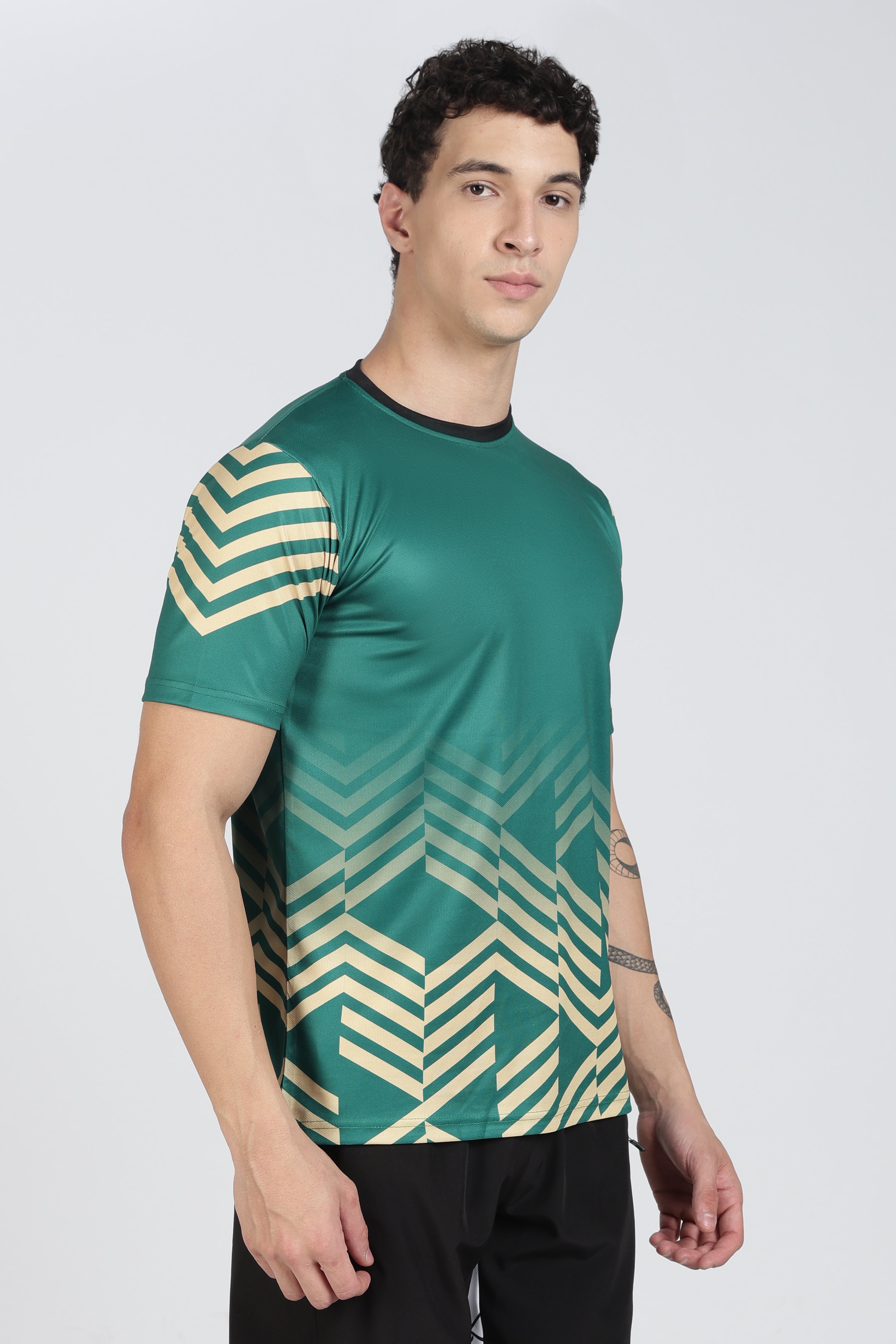 Green Chevron Athletic Tee – Comfort & Style