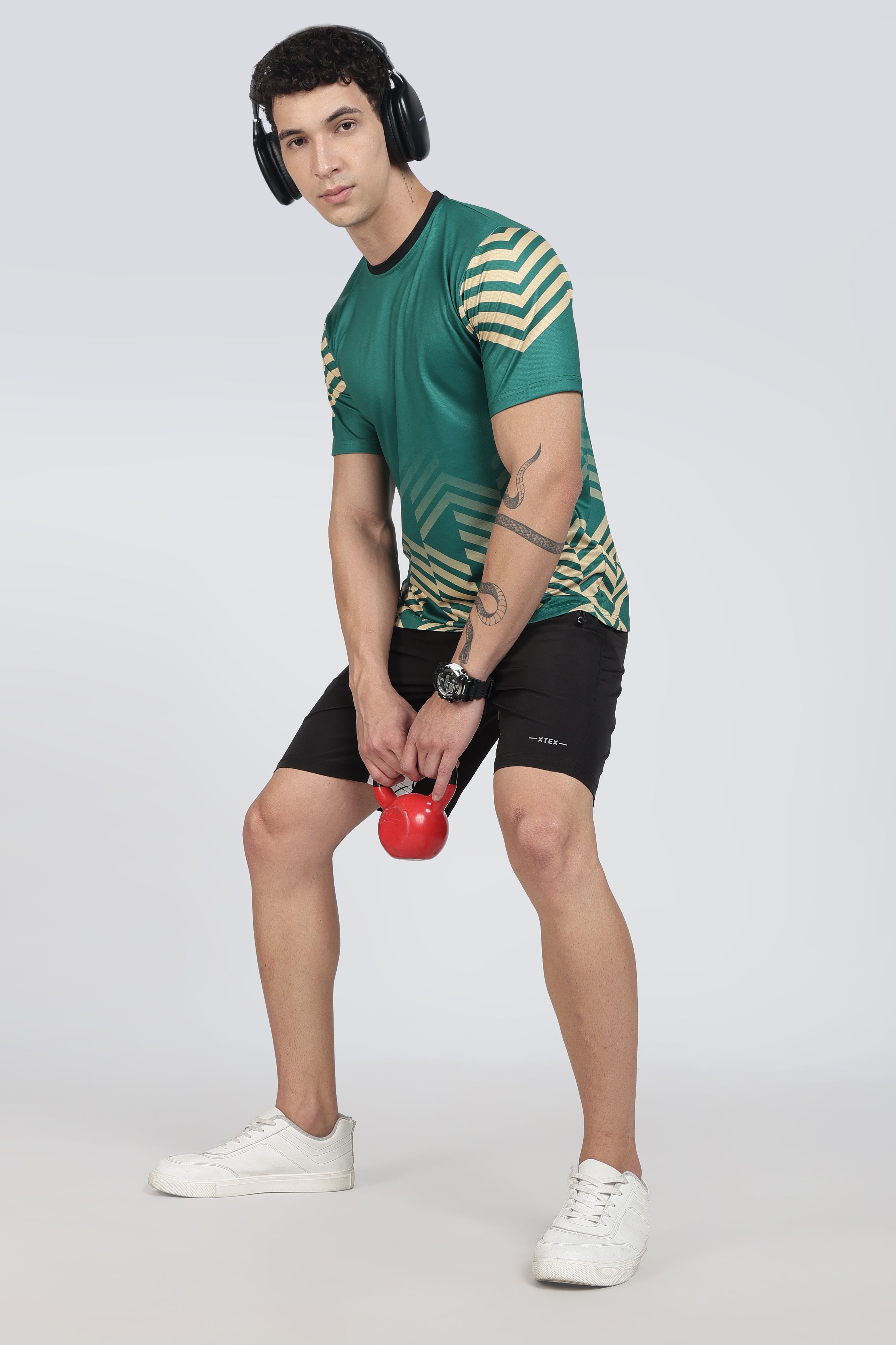 Green Chevron Athletic Tee – Comfort & Style