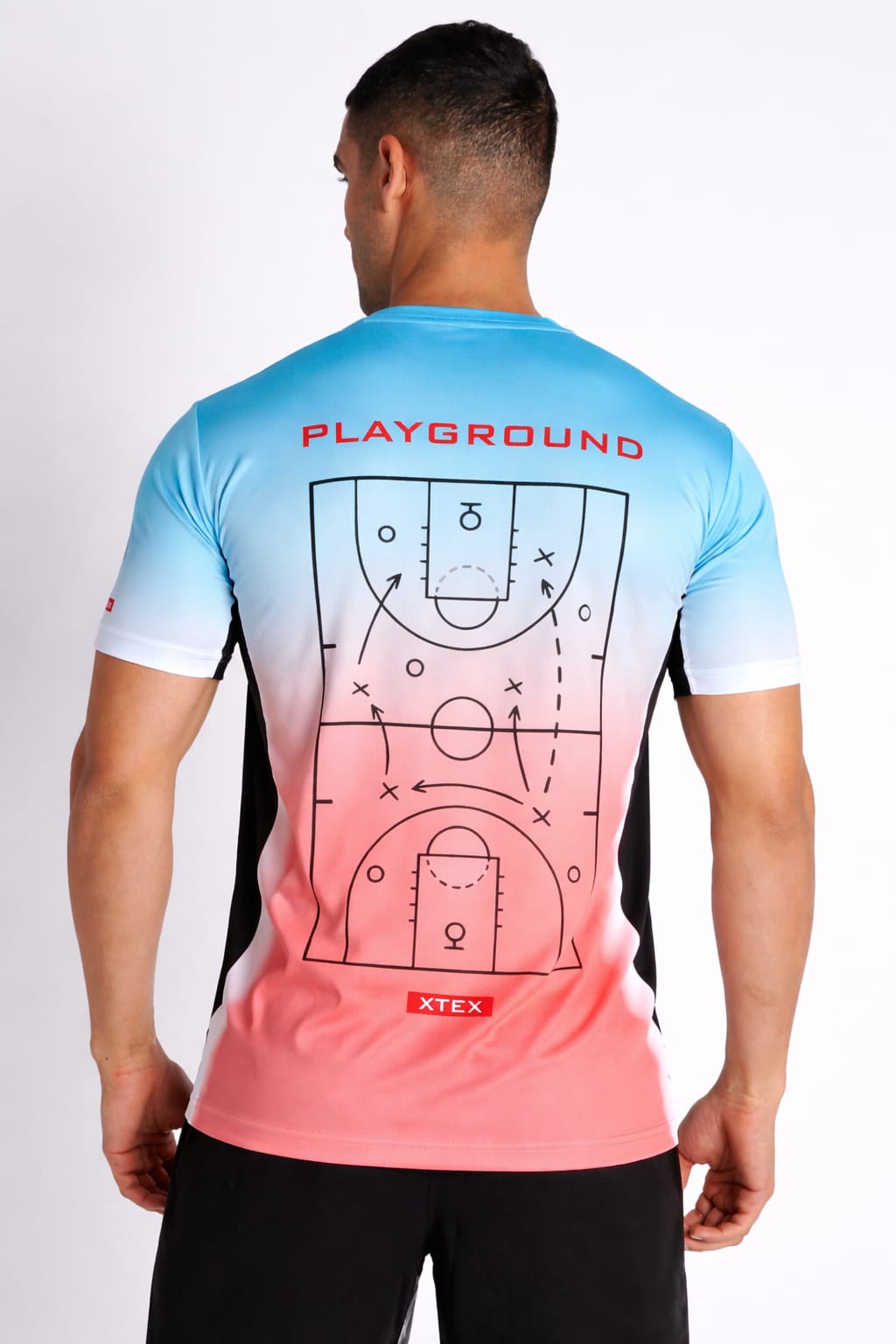 Men's Blue Pink Gradient Basketball Jersey | Lightweight Performance Activewear Tee